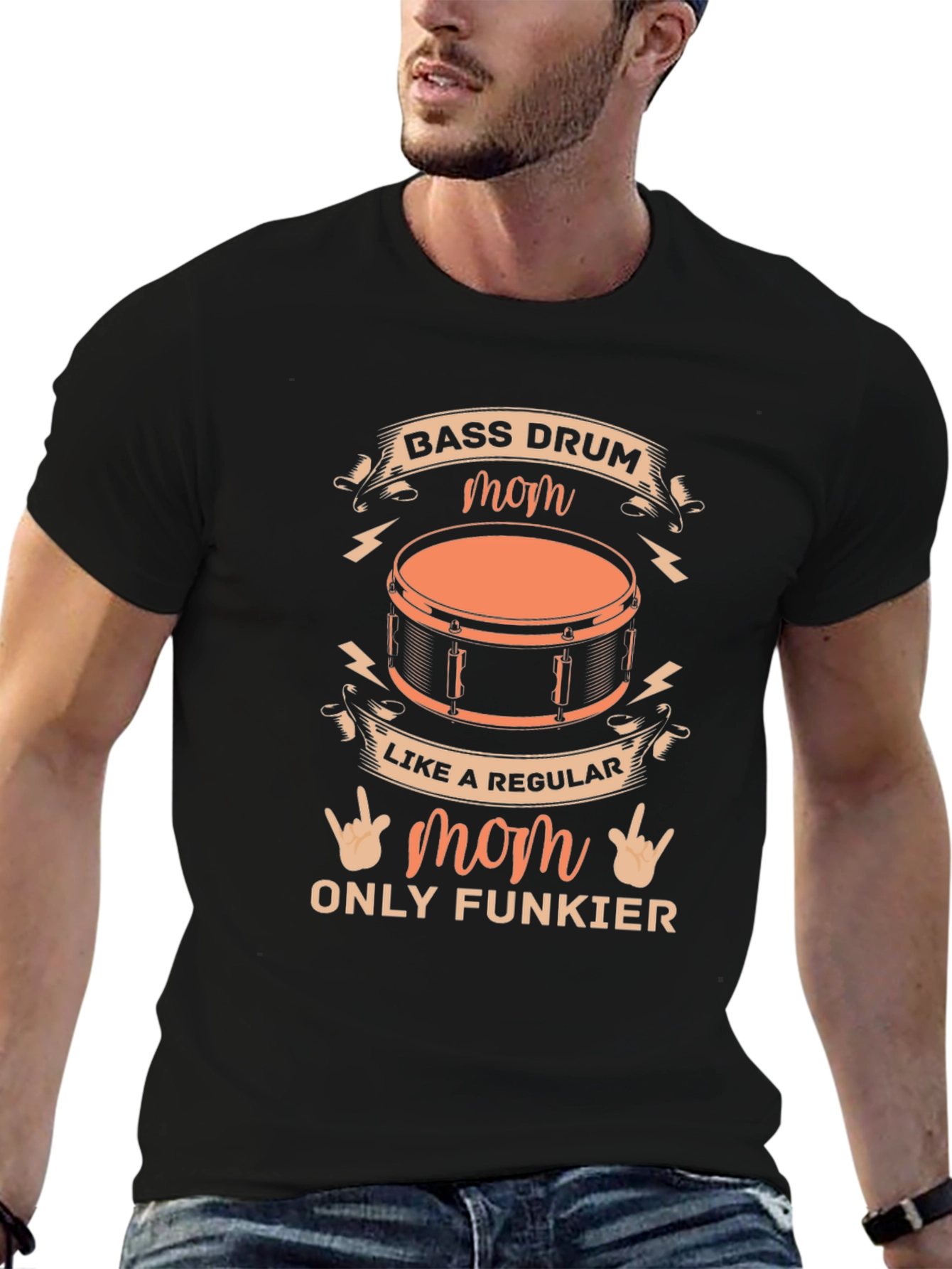 Bass Drum Mom T-Shirt - Funky Music Lover Tee