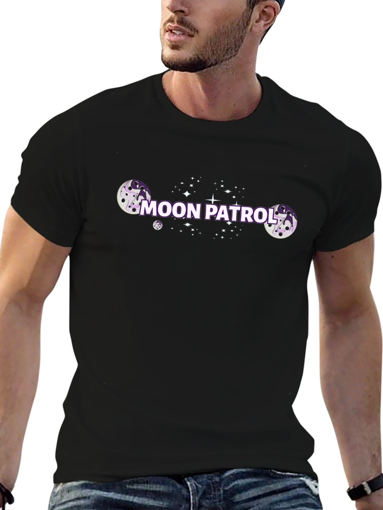 Moon Patrol Graphic Tee - Black Cotton