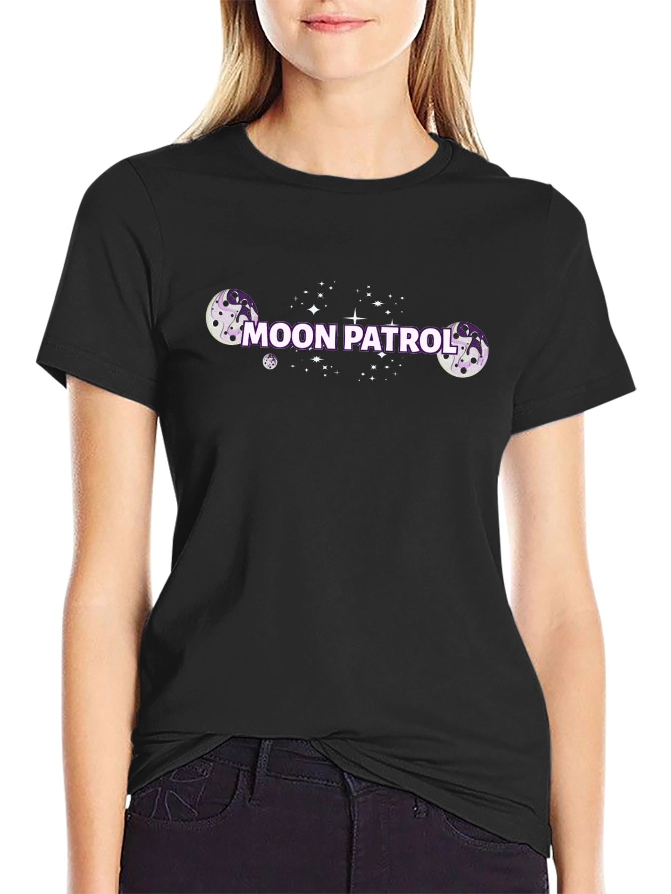 Moon Patrol Graphic Tee - Black Cotton