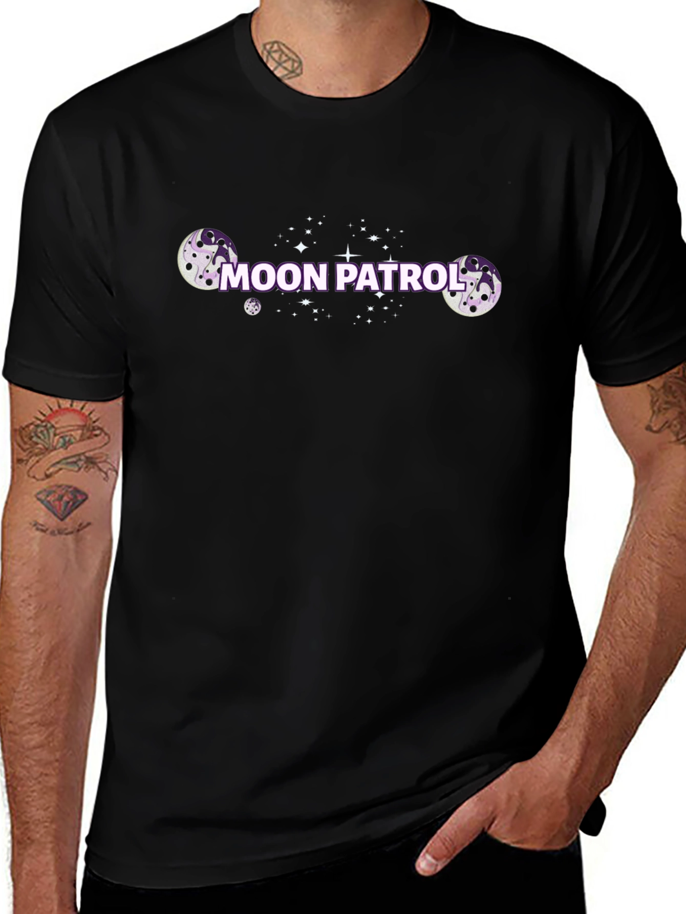 Moon Patrol Graphic Tee - Black Cotton