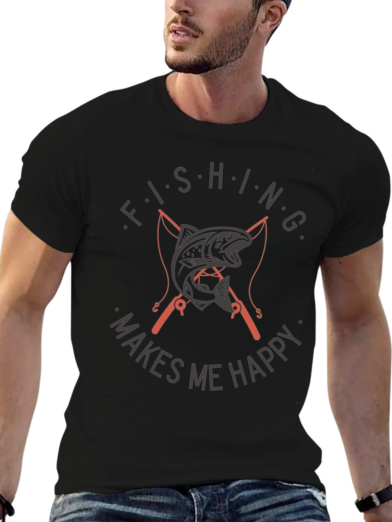 Fishing Makes Me Happy T-Shirt