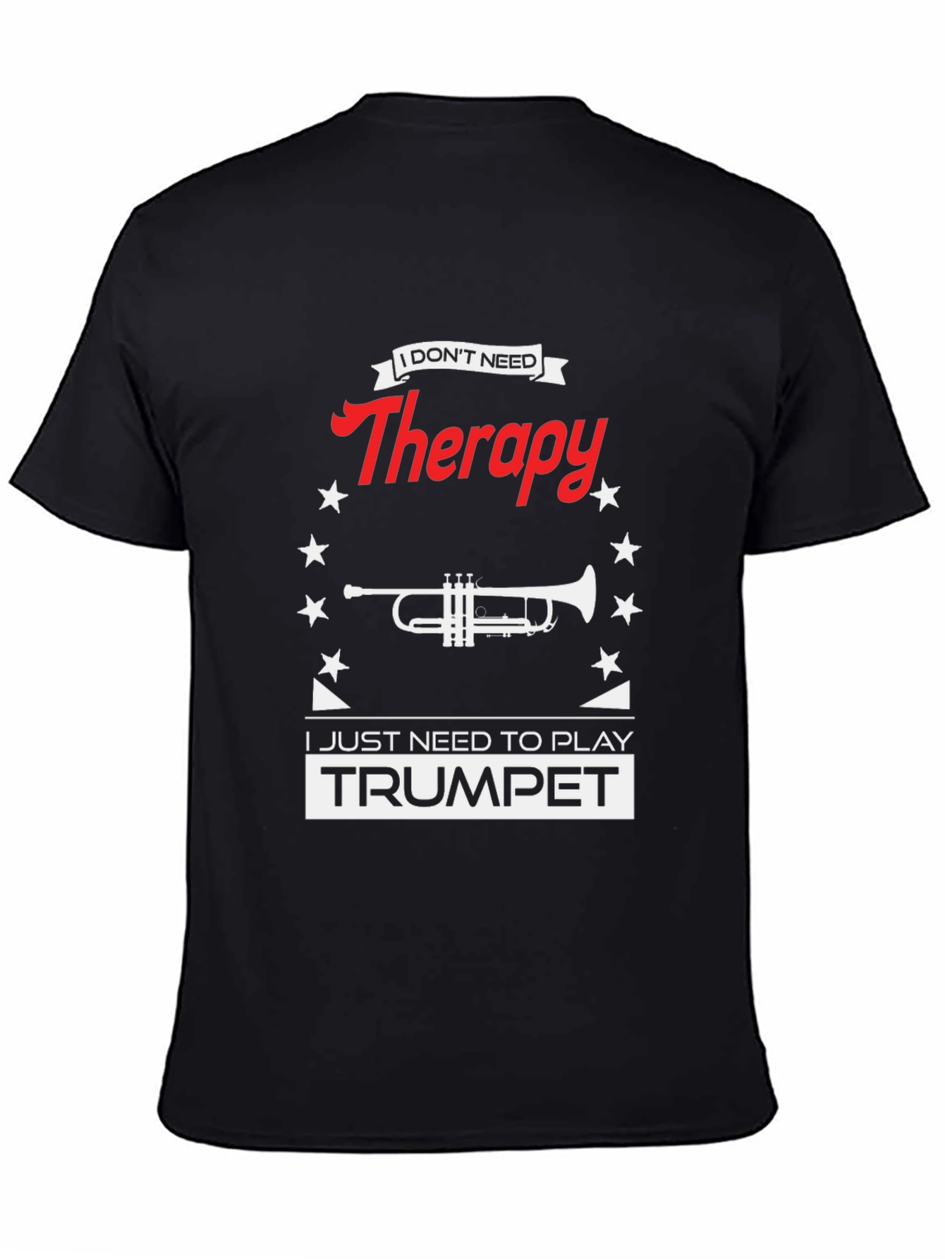 Therapy Trumpet Black T-Shirt: Music Lover Tee