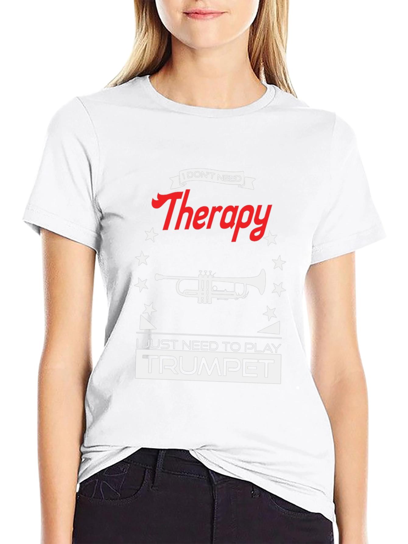 Therapy Trumpet Black T-Shirt: Music Lover Tee