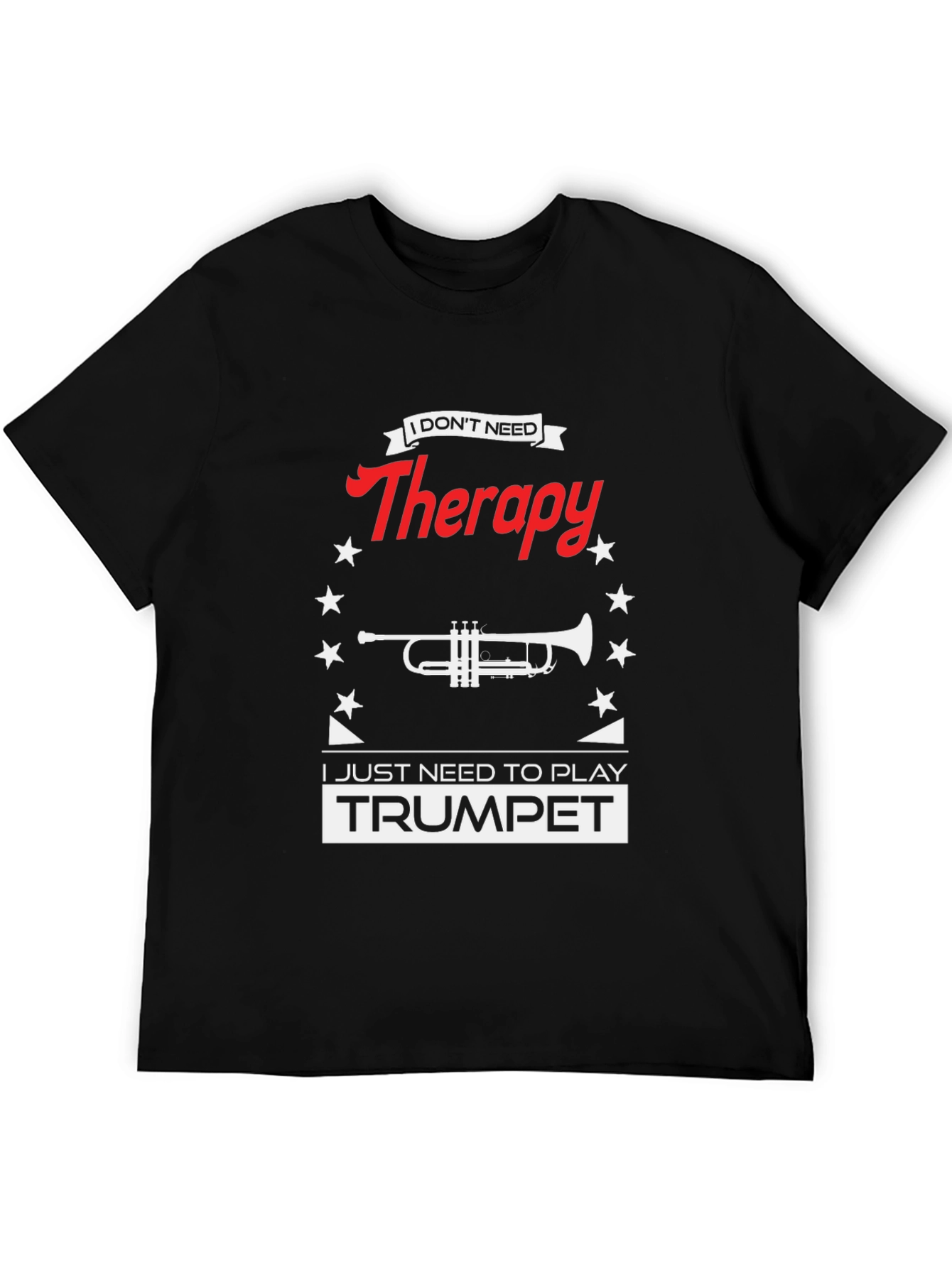 Therapy Trumpet Black T-Shirt: Music Lover Tee
