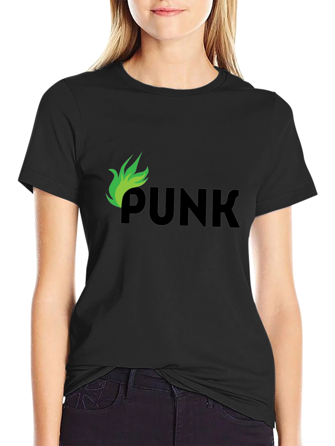 Punk Graphic Tee - Black Cotton T-Shirt