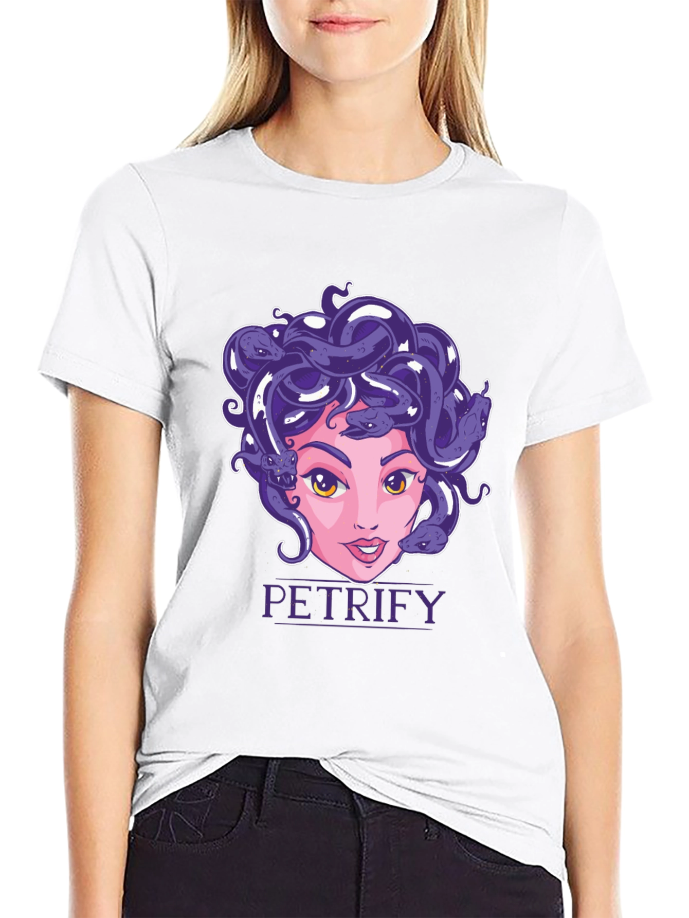 Medusa Graphic Print Black T-Shirt