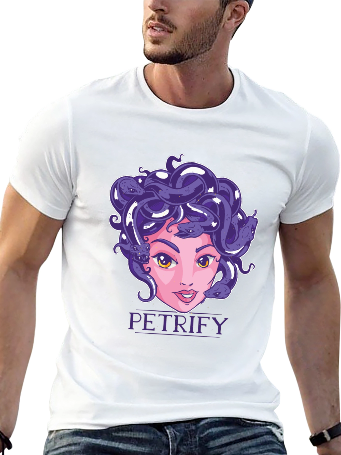 Medusa Graphic Print Black T-Shirt
