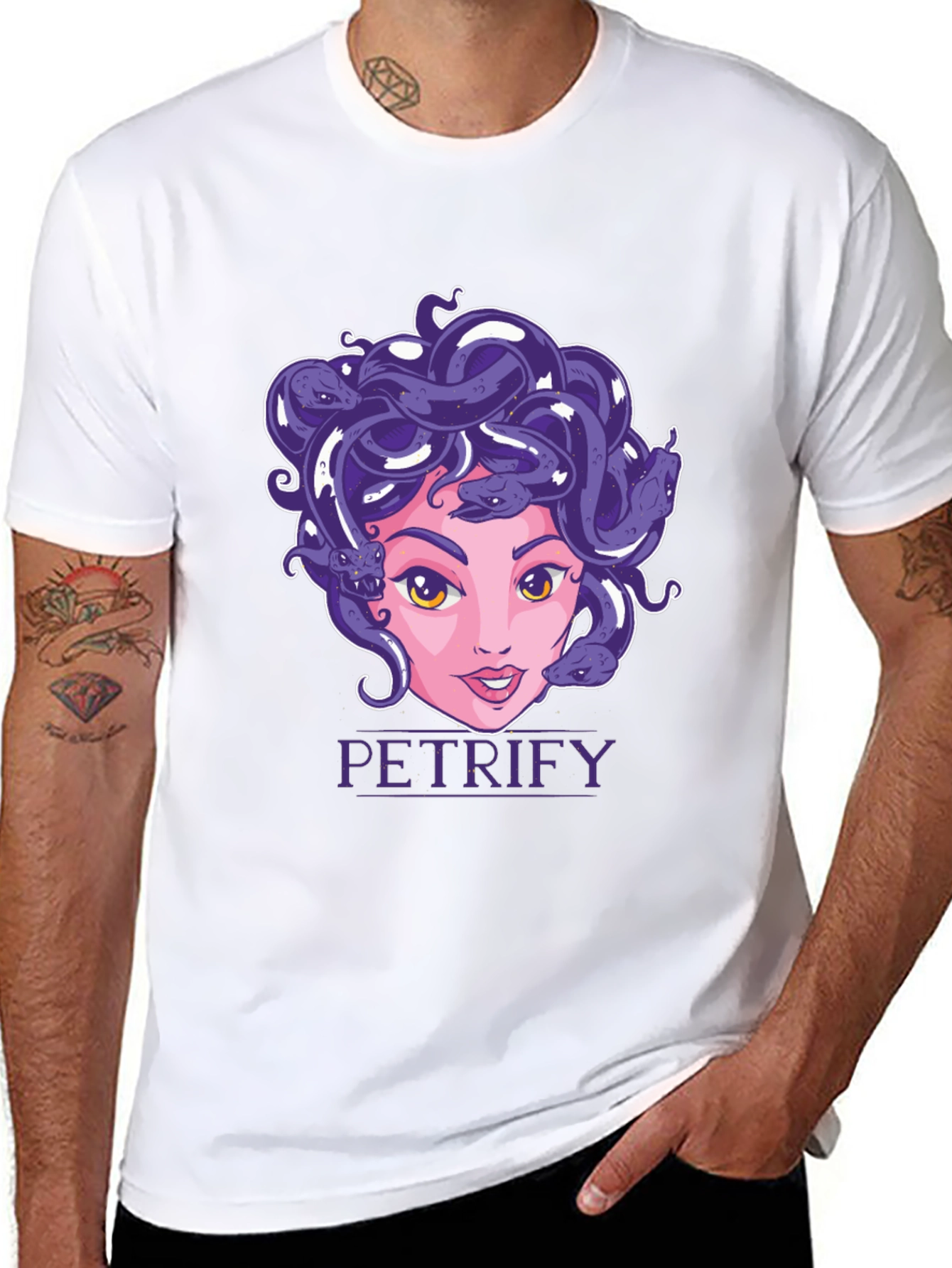 Medusa Graphic Print Black T-Shirt