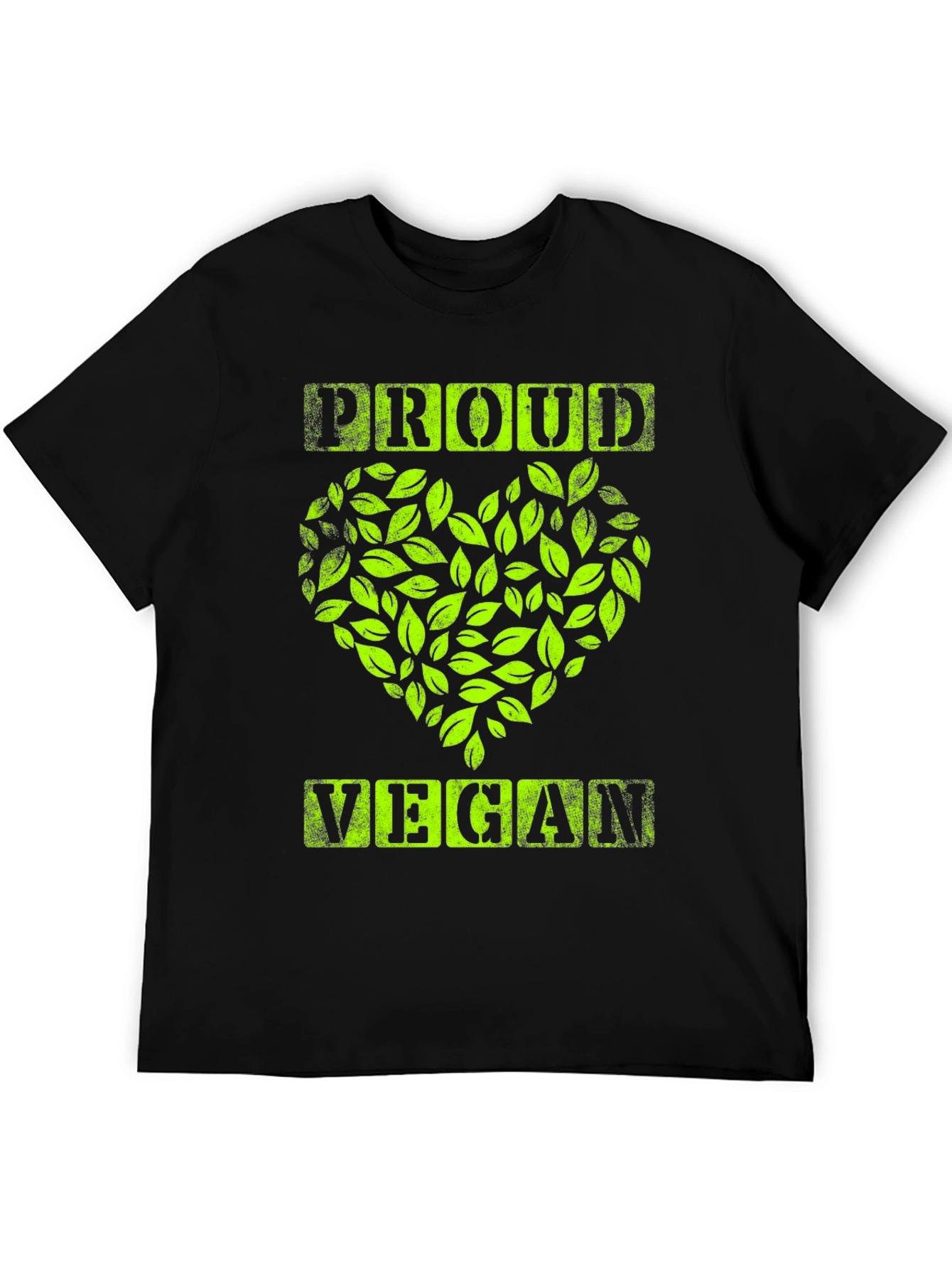 Proud Vegan Graphic Tee - Leaf Heart Design