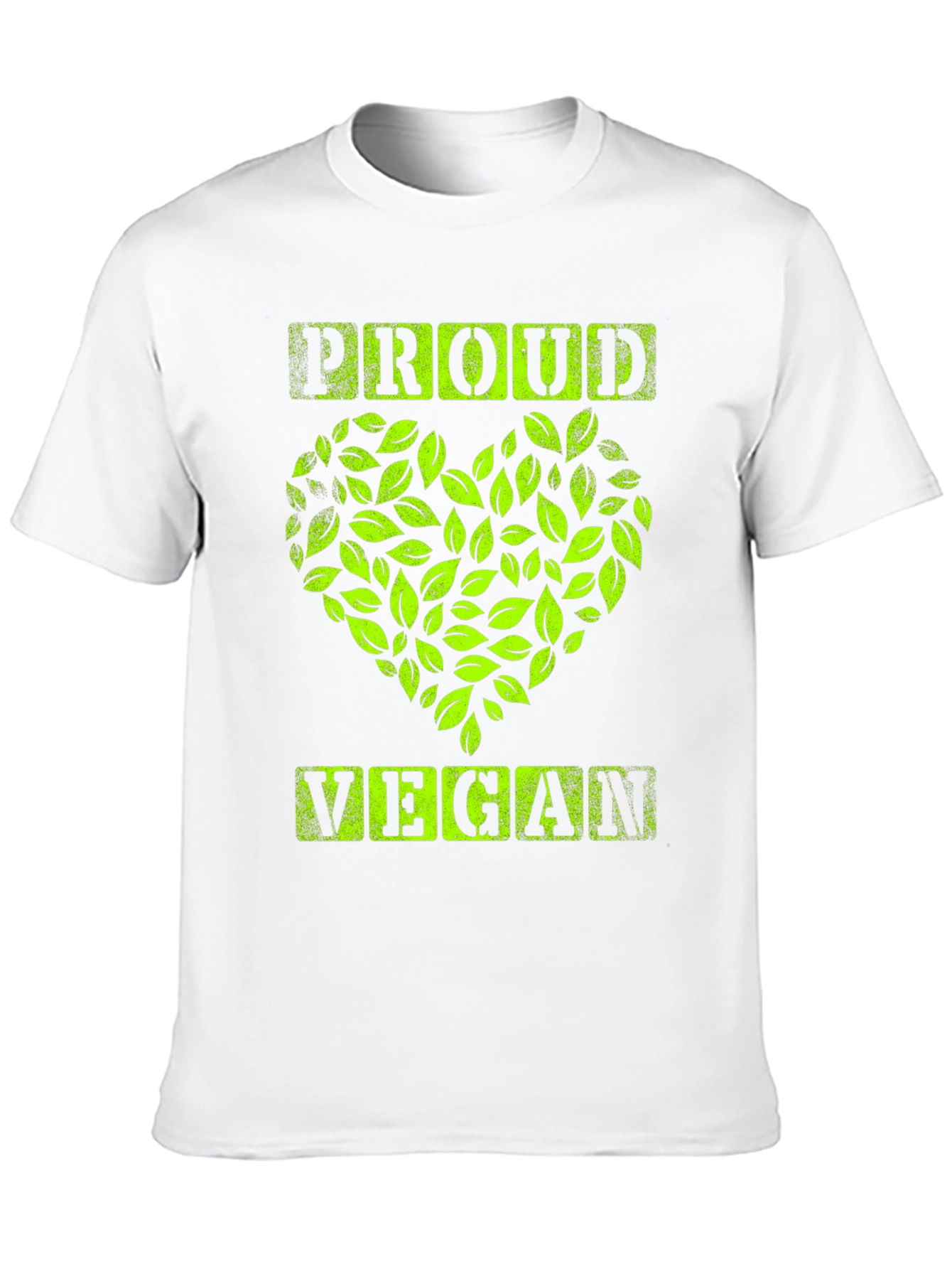 Proud Vegan Graphic Tee - Leaf Heart Design
