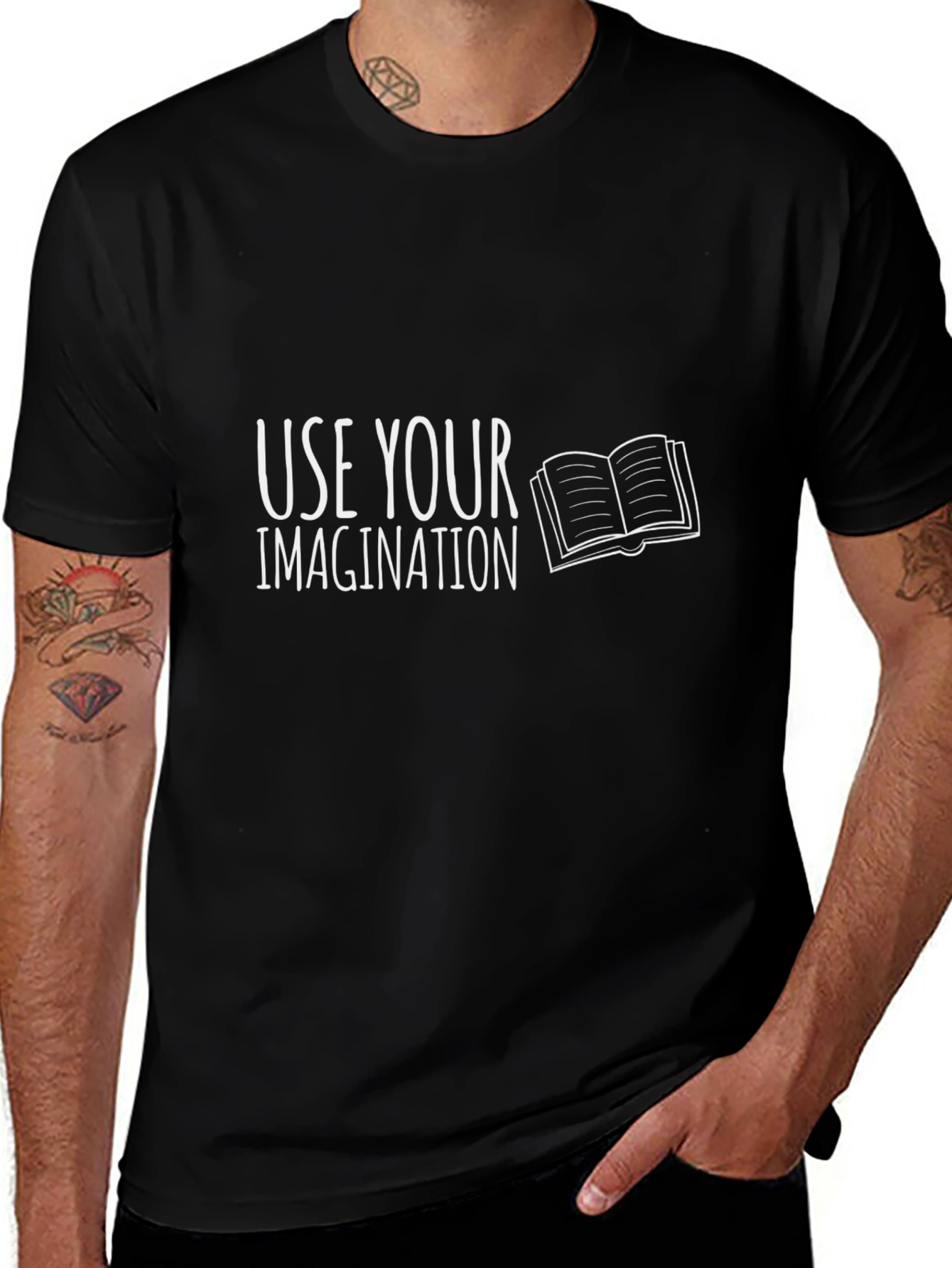 Use Your Imagination Black Graphic Tee