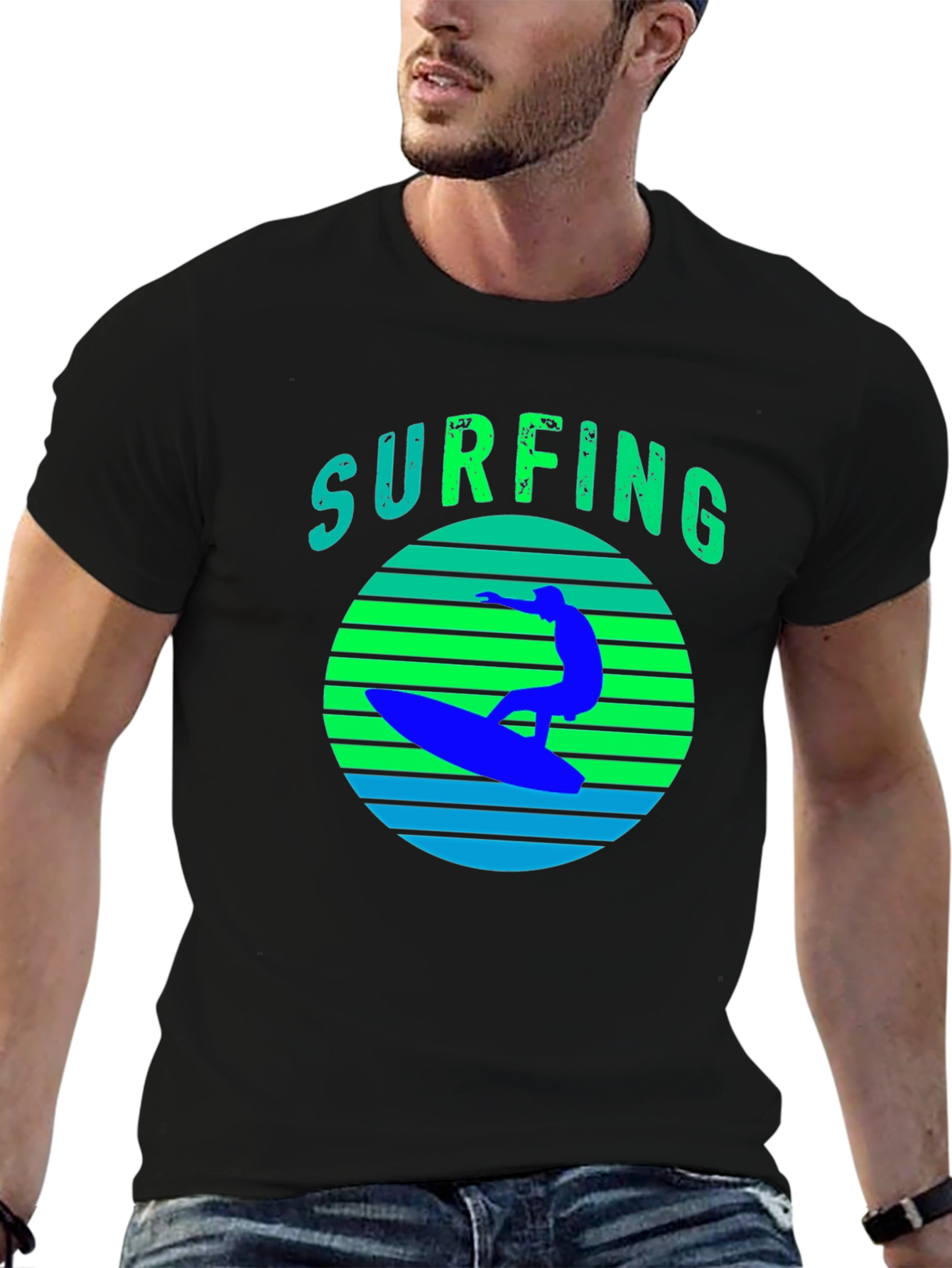 Surfing Sunset Graphic Tee