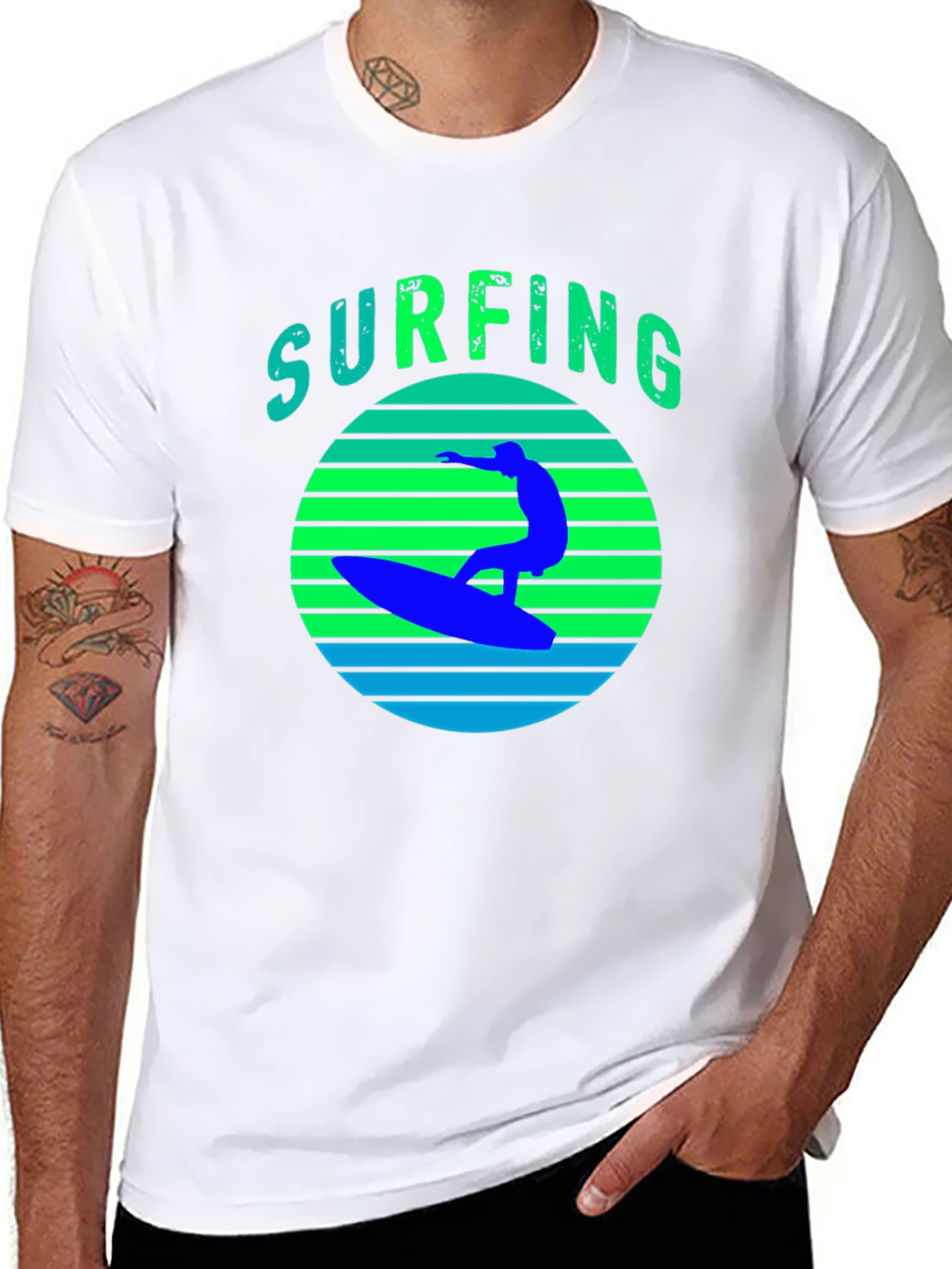 Surfing Sunset Graphic Tee