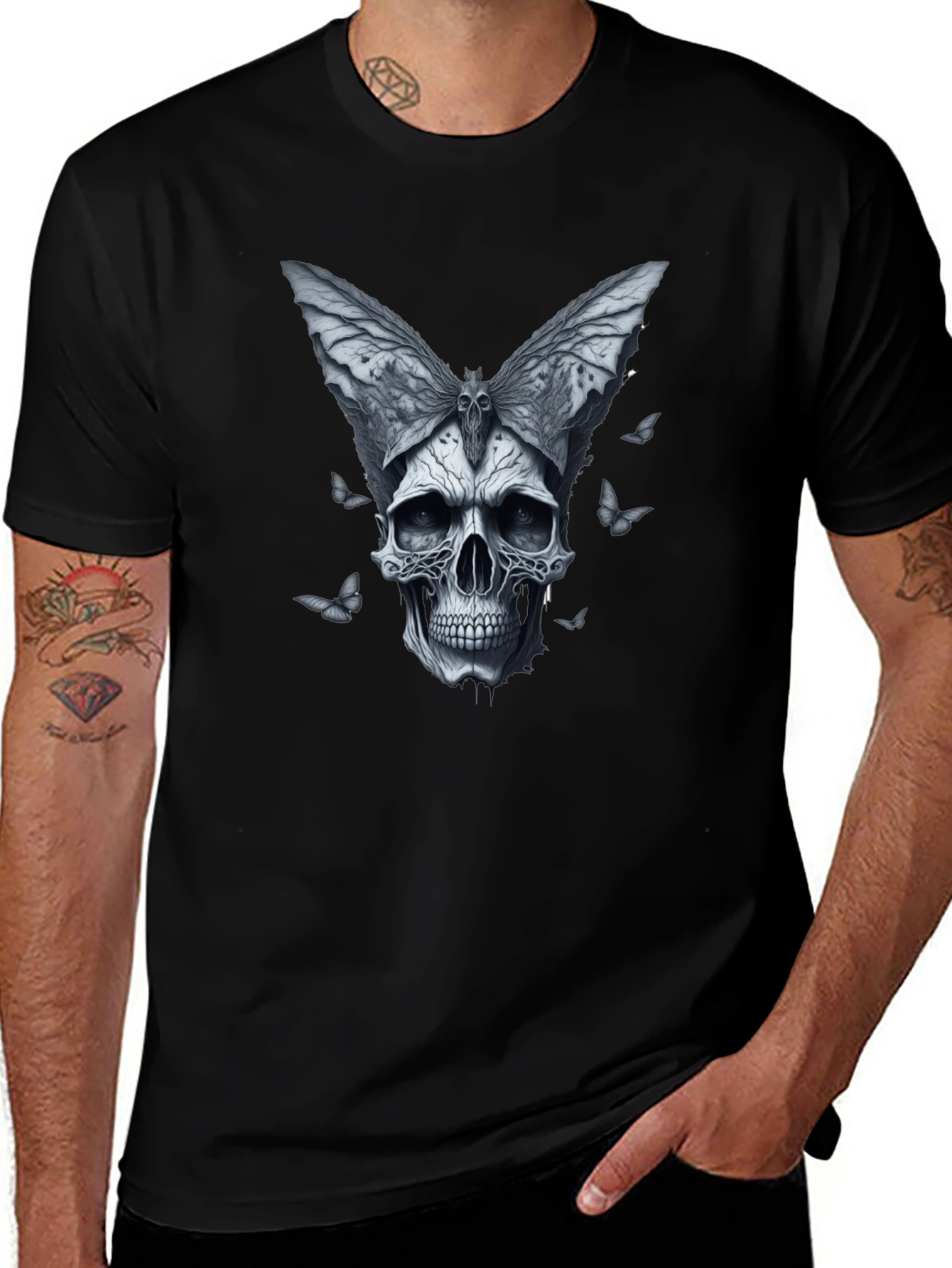 Skull Butterfly Graphic T-Shirt