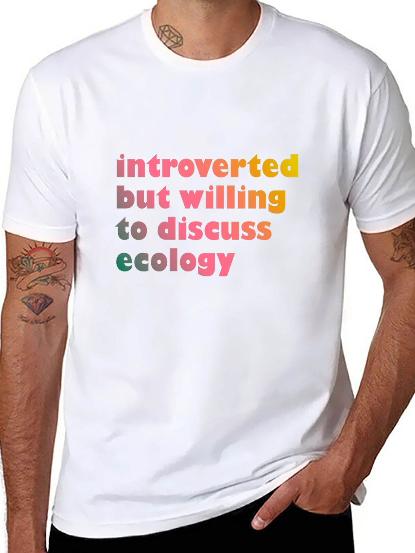 Introverted Ecology T-Shirt - Black Cotton Tee
