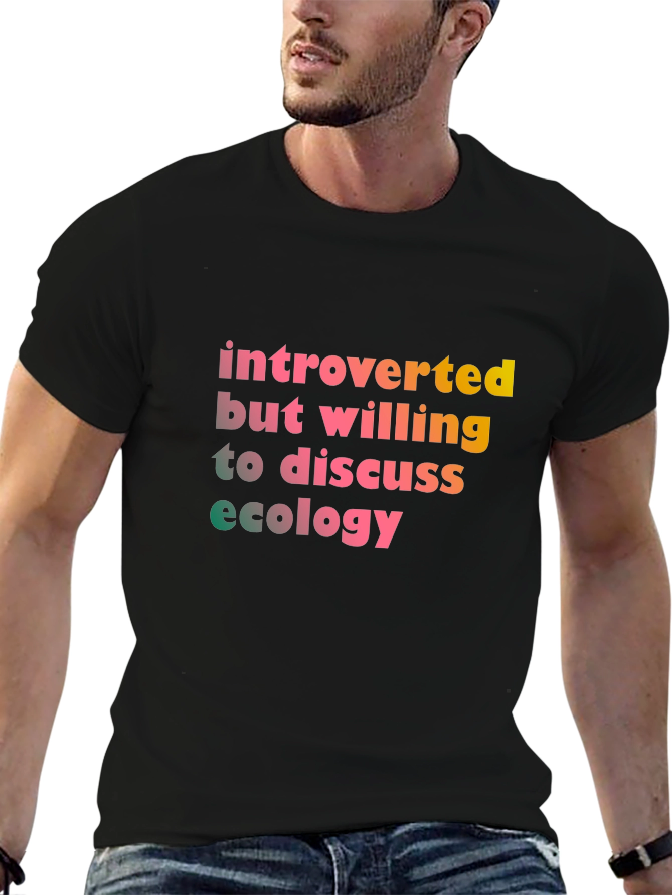 Introverted Ecology T-Shirt - Black Cotton Tee