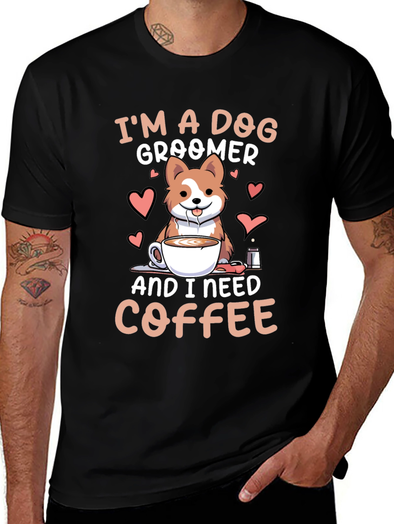 Dog Groomer & Coffee Lover T-Shirt