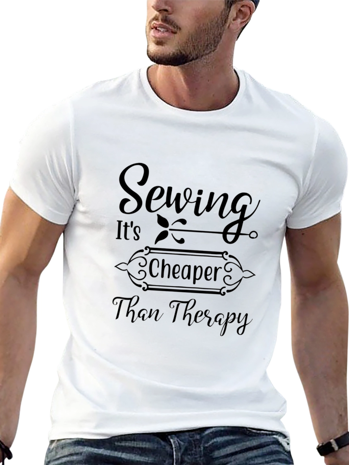Sewing Cheaper Than Therapy Graphic Tee