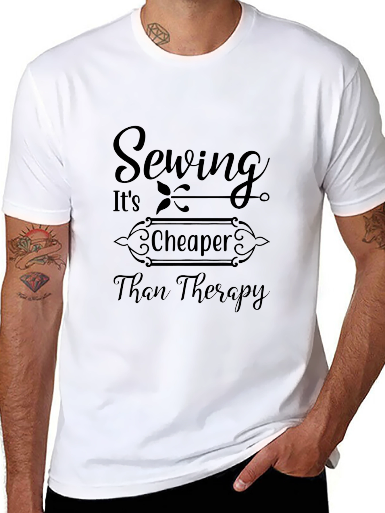 Sewing Cheaper Than Therapy Graphic Tee