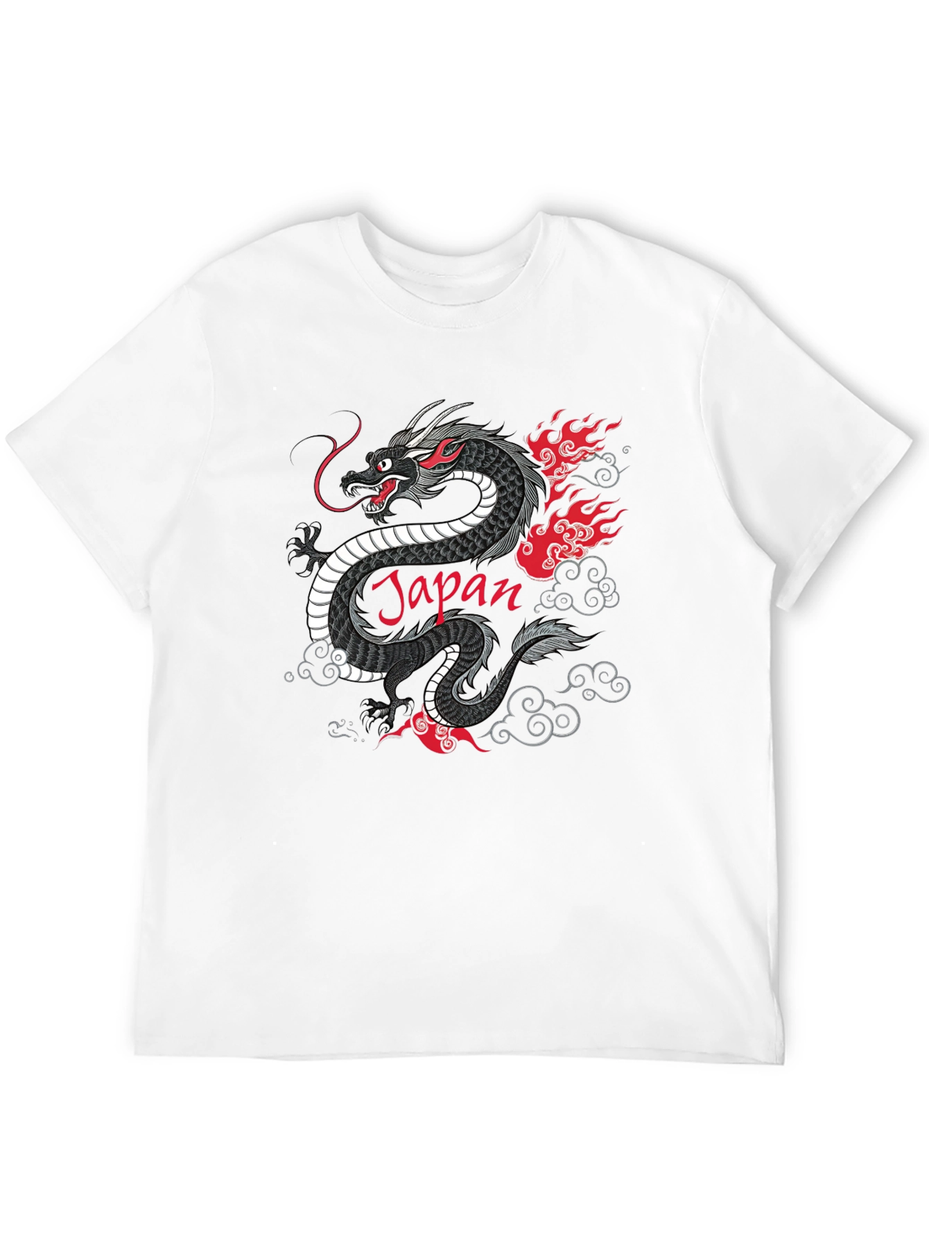 Japan Dragon Graphic Tee - Black