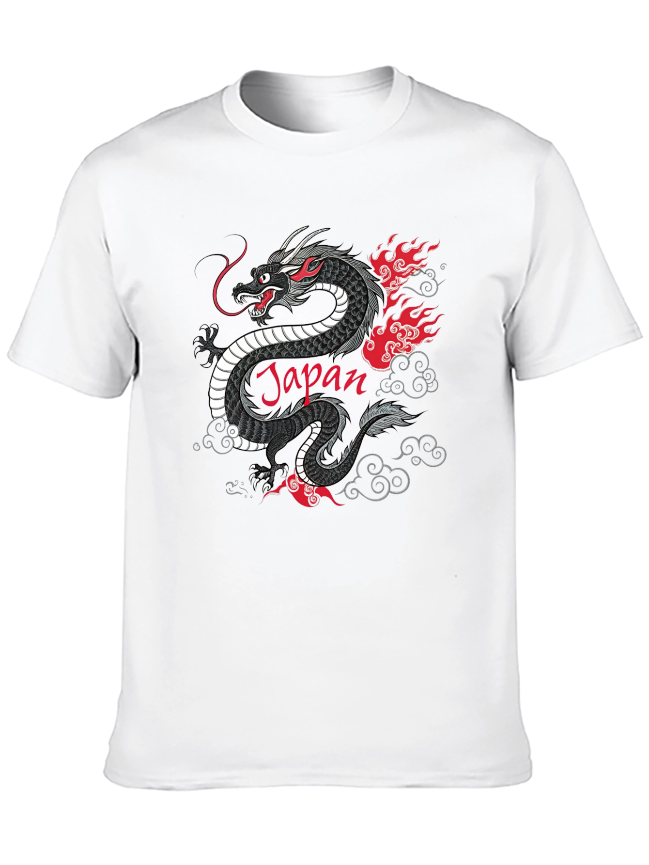 Japan Dragon Graphic Tee - Black