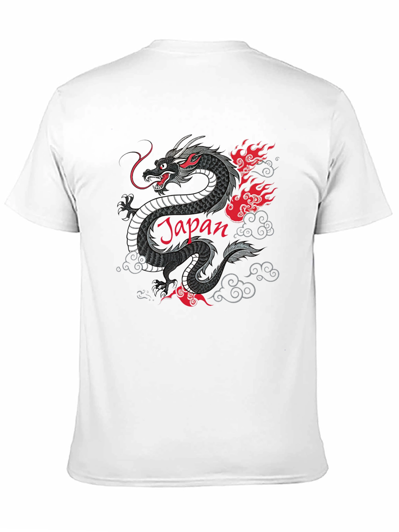 Japan Dragon Graphic Tee - Black