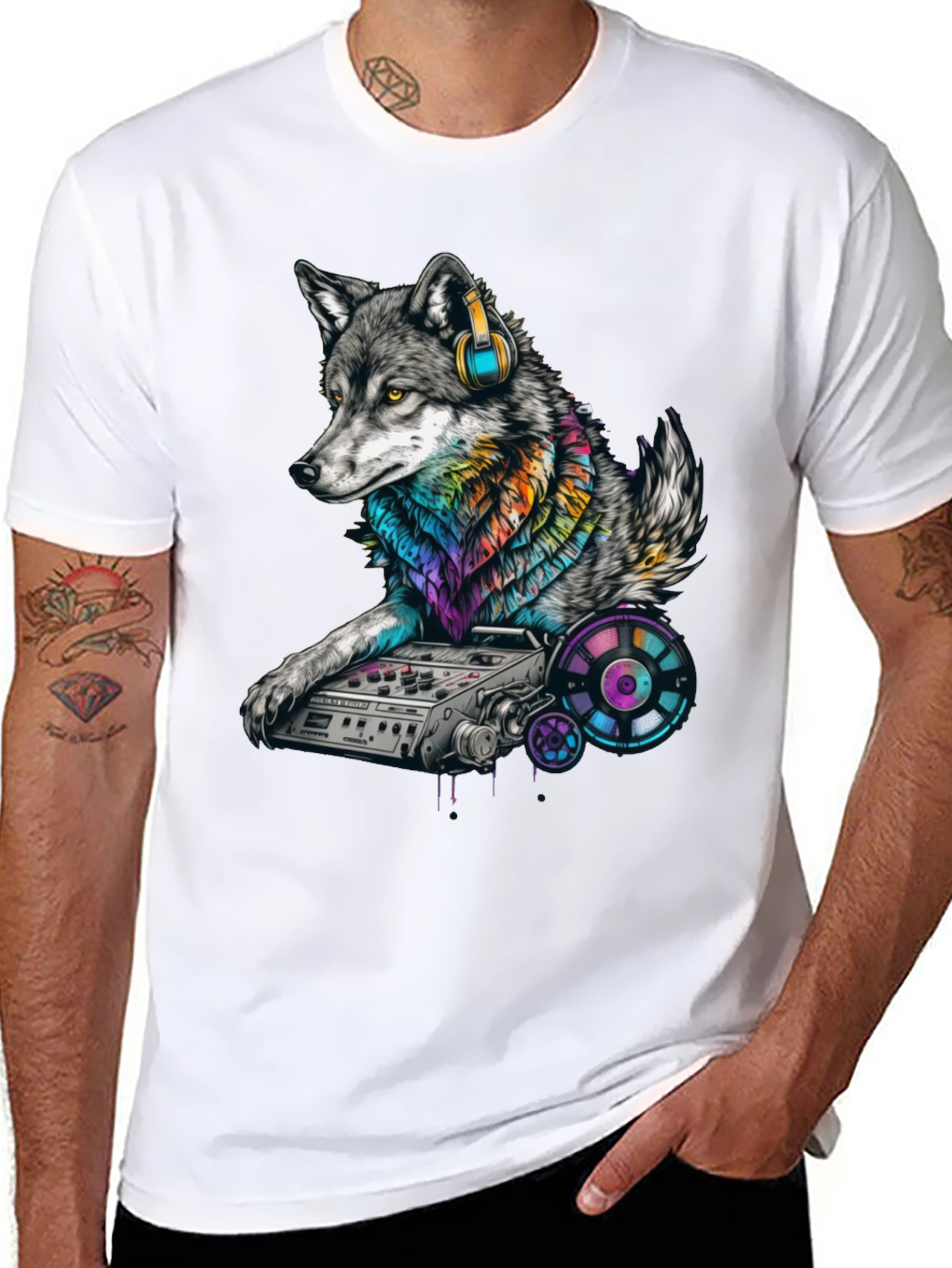 DJ Wolf Graphic T-Shirt - Unique Music Lover Tee