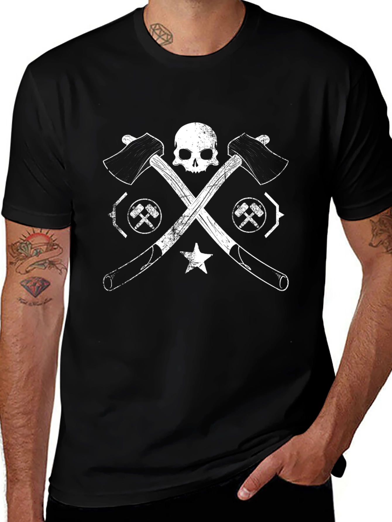 Skull & Crossed Axes Graphic T-Shirt