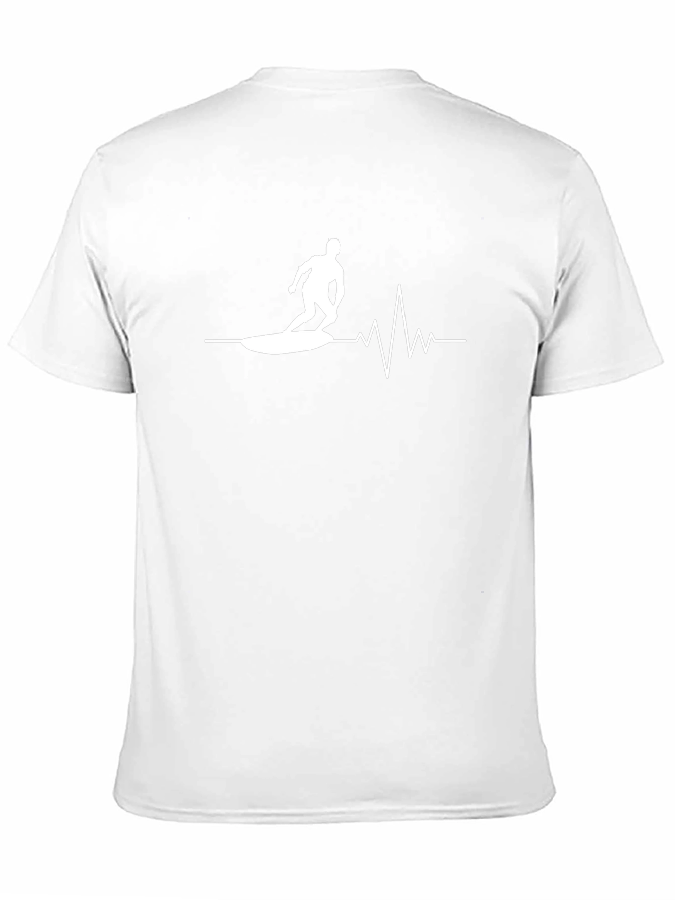 Surfing Heartbeat Graphic T-Shirt - Black