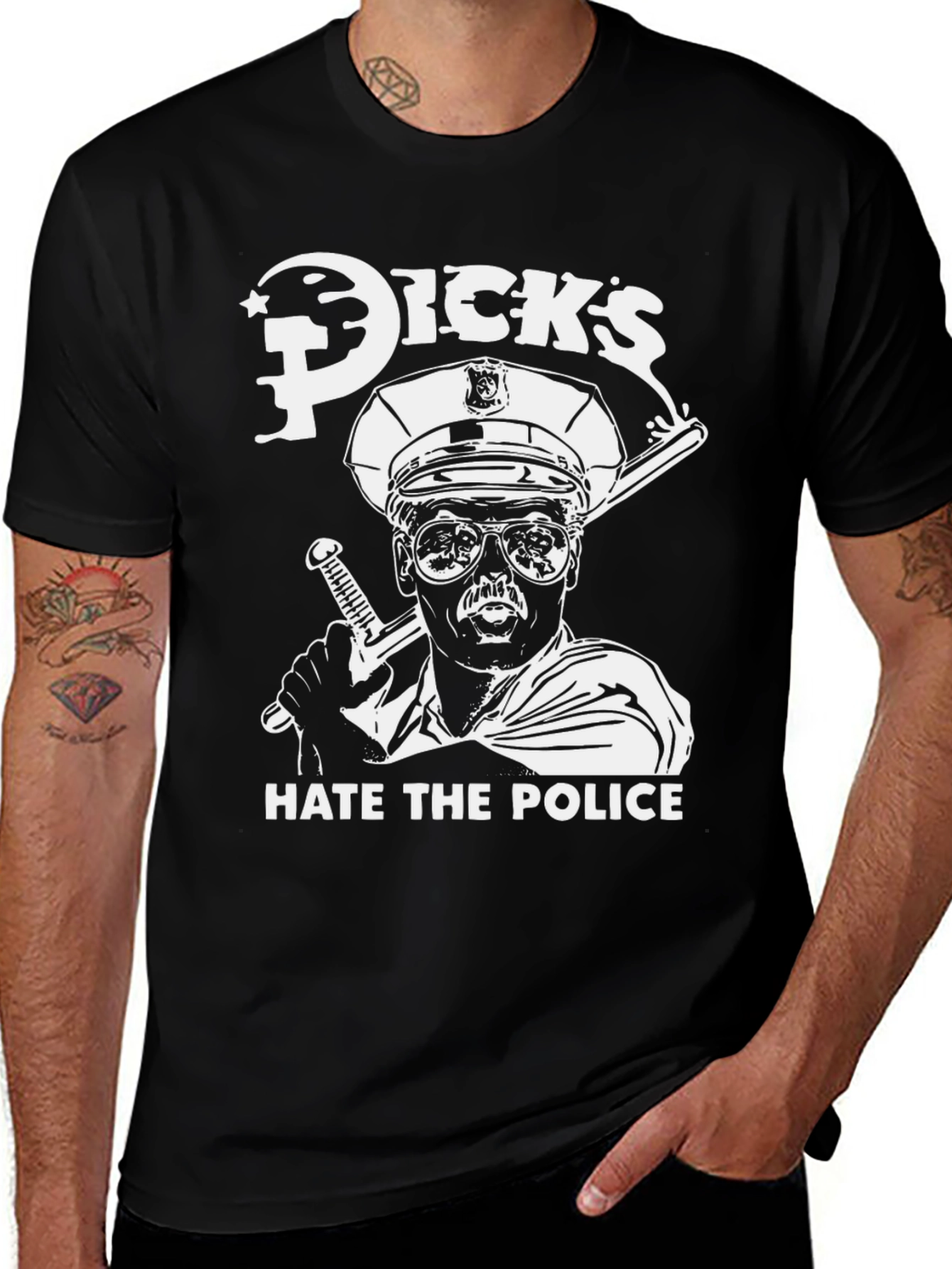 Dicks Hate the Police T-Shirt - Black