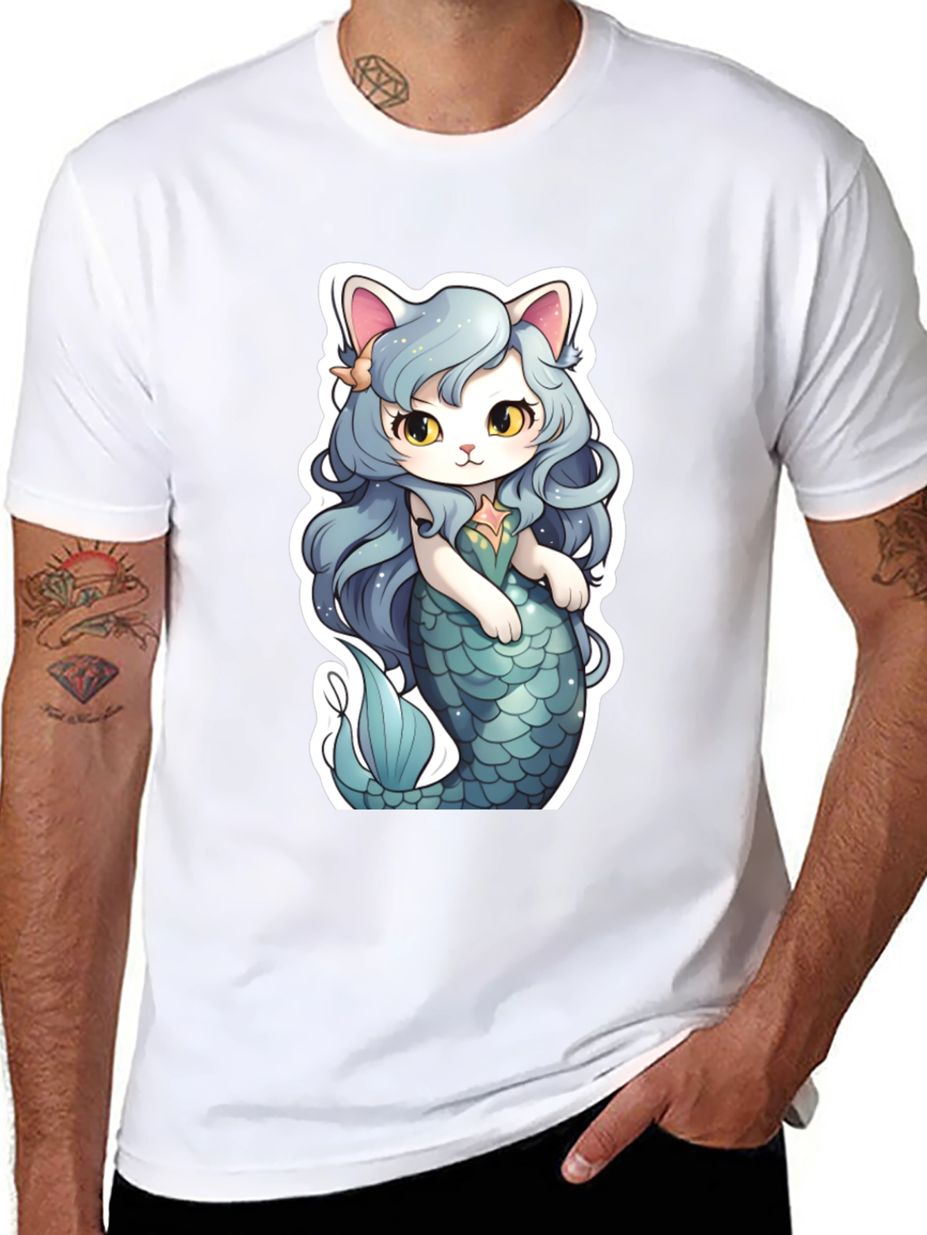 Mermaid Cat Graphic Tee