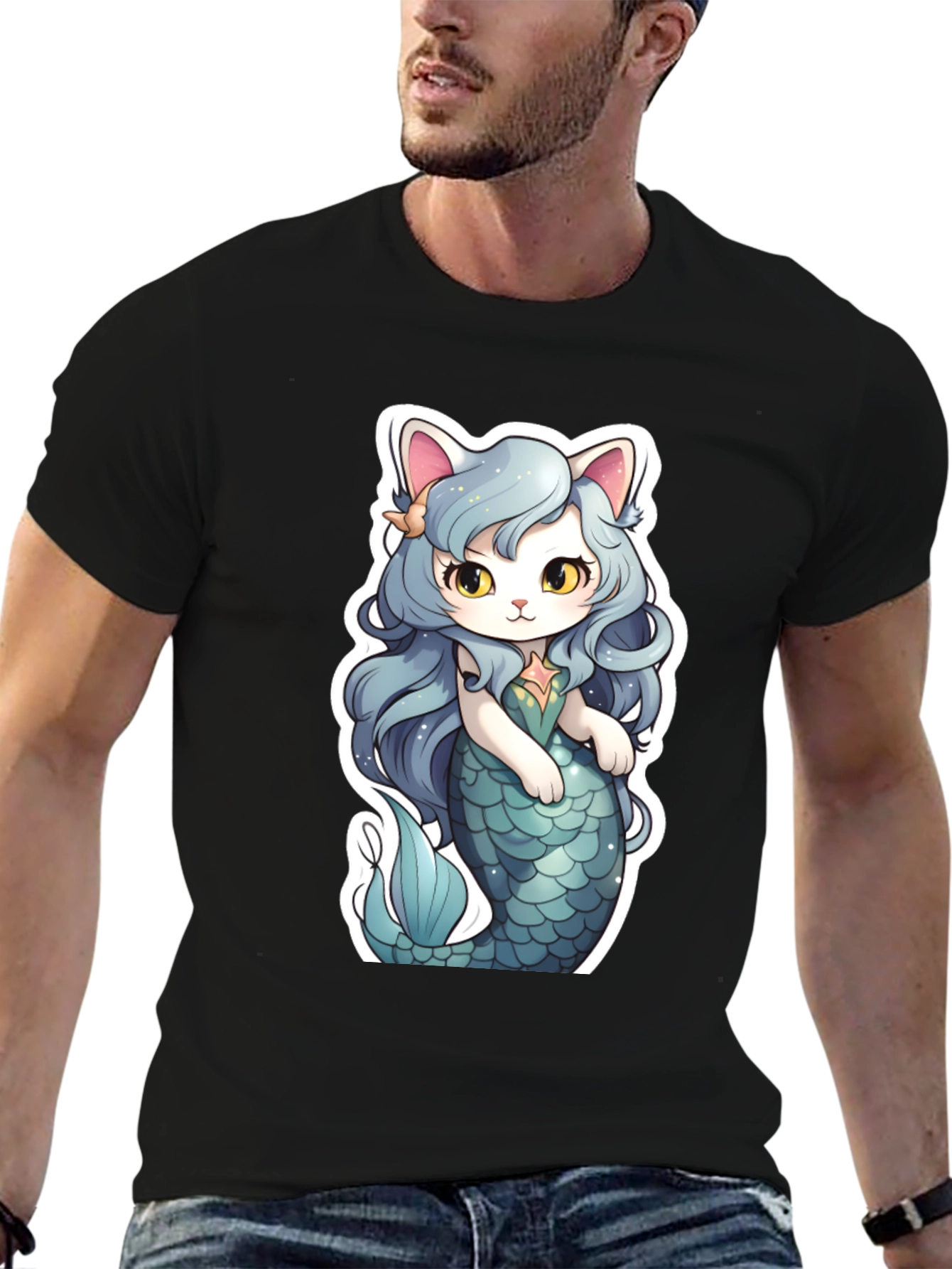 Mermaid Cat Graphic Tee