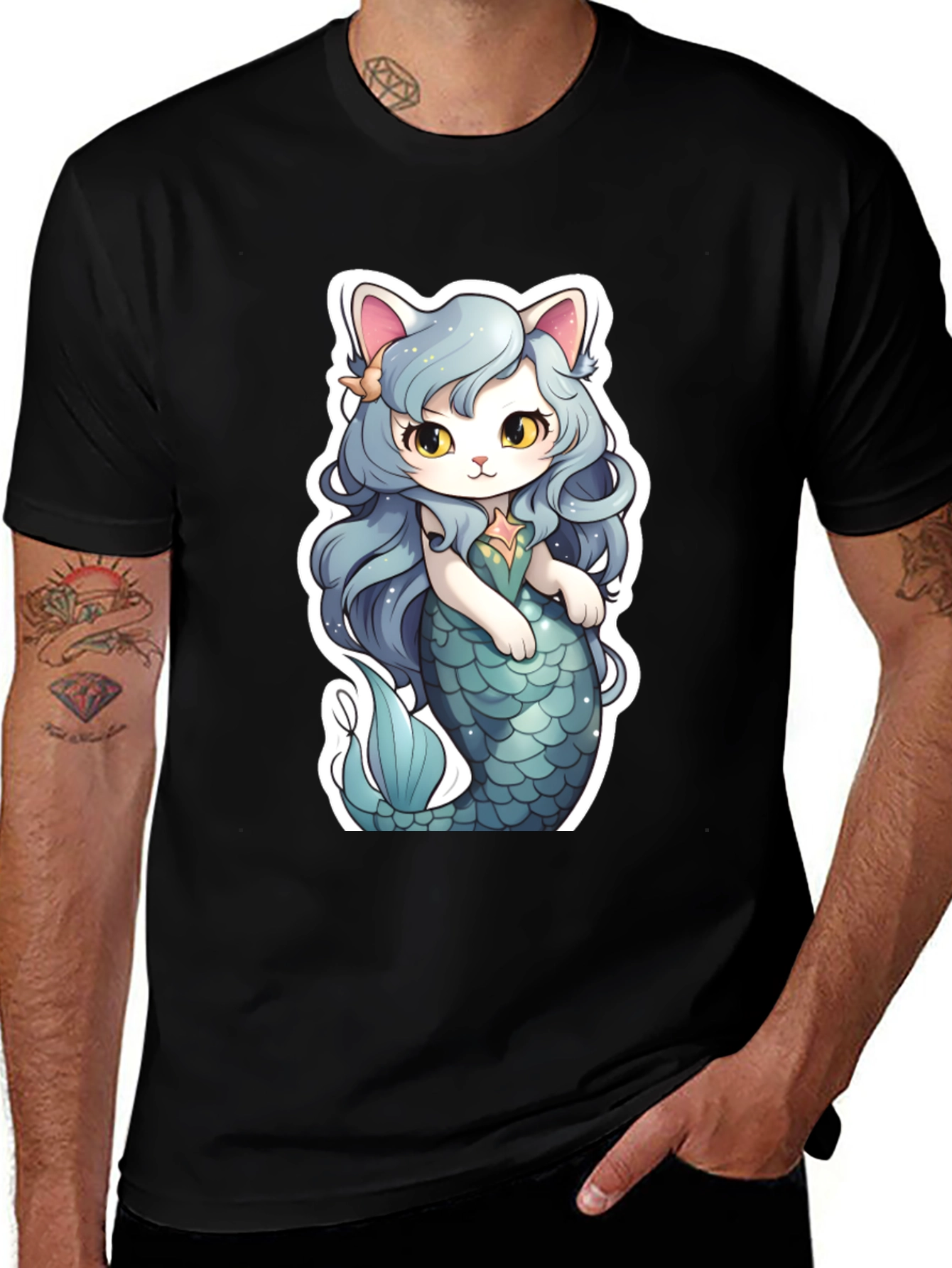 Mermaid Cat Graphic Tee