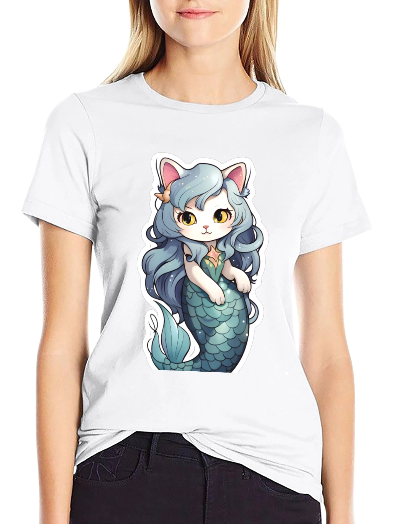 Mermaid Cat Graphic Tee