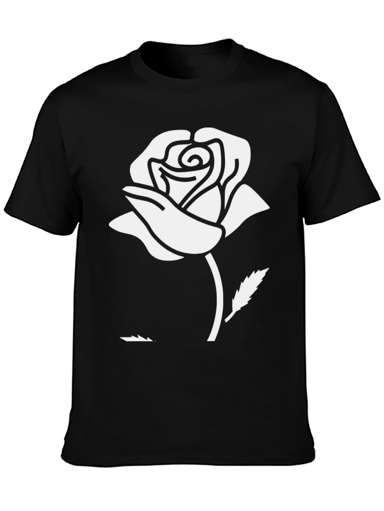 Rose Graphic Print Black T-Shirt