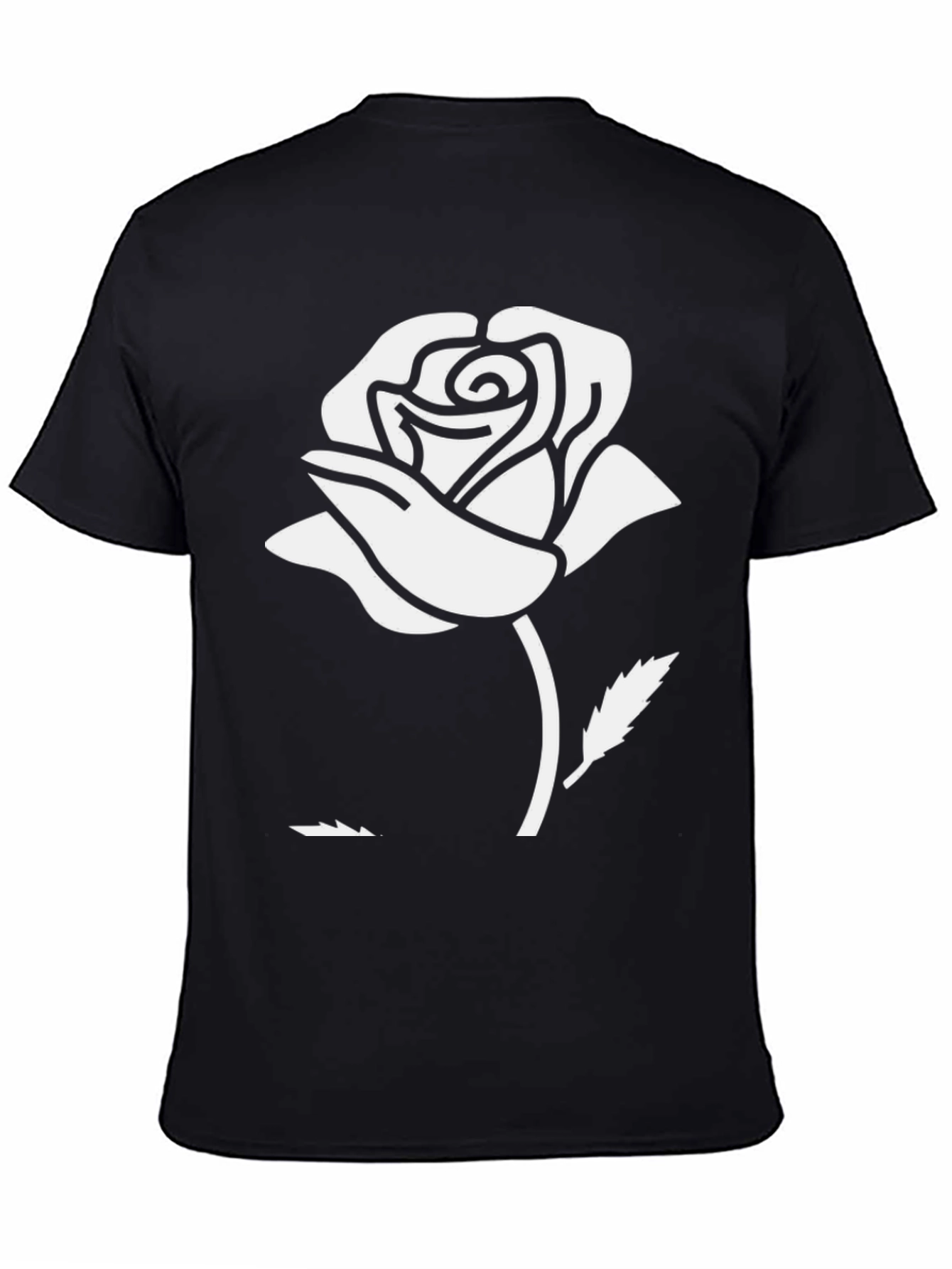 Rose Graphic Print Black T-Shirt