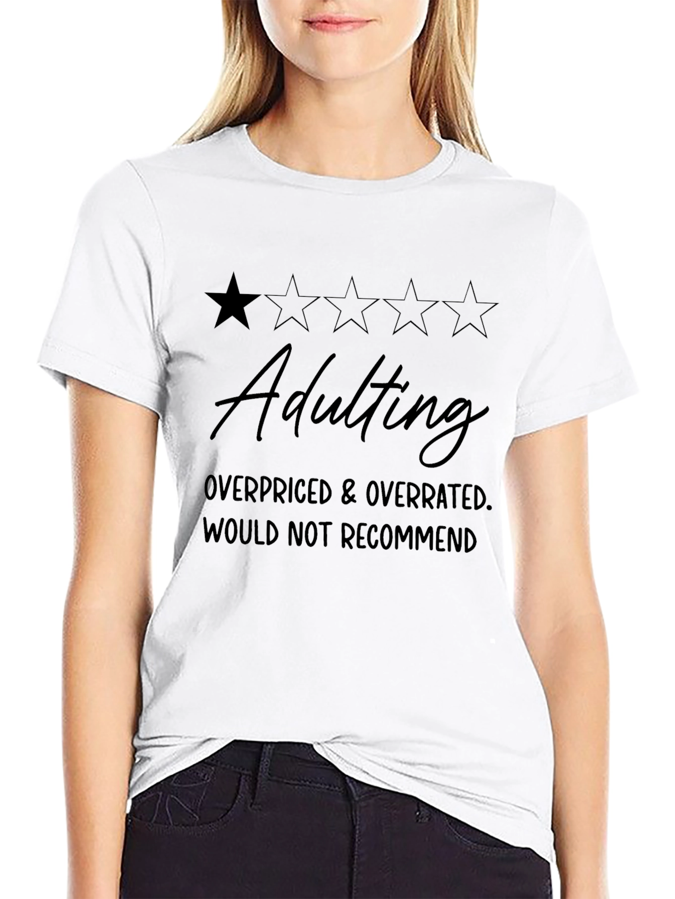 Adulting One Star Rating Graphic T-Shirt