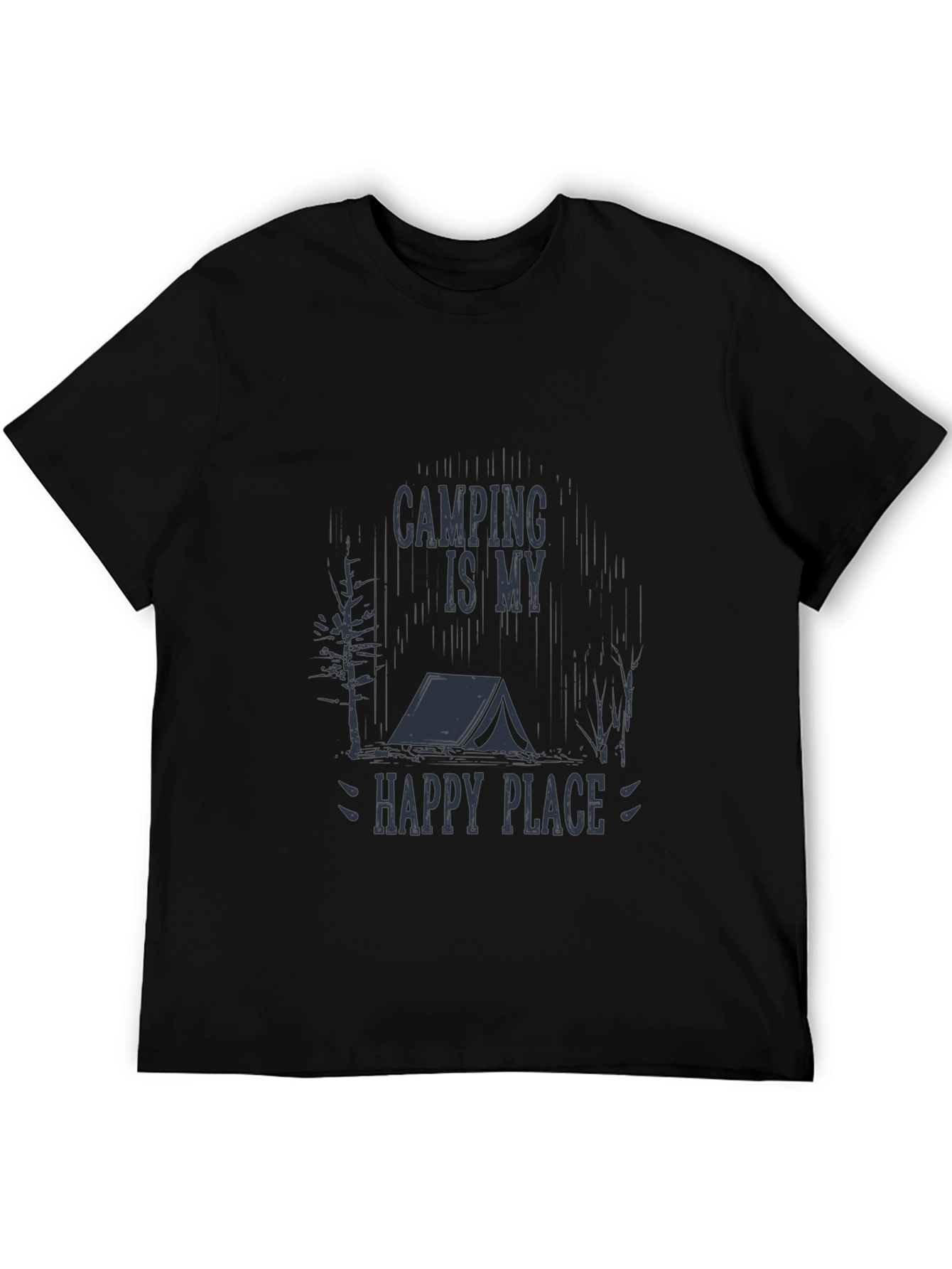 Camping is My Happy Place Black T-Shirt