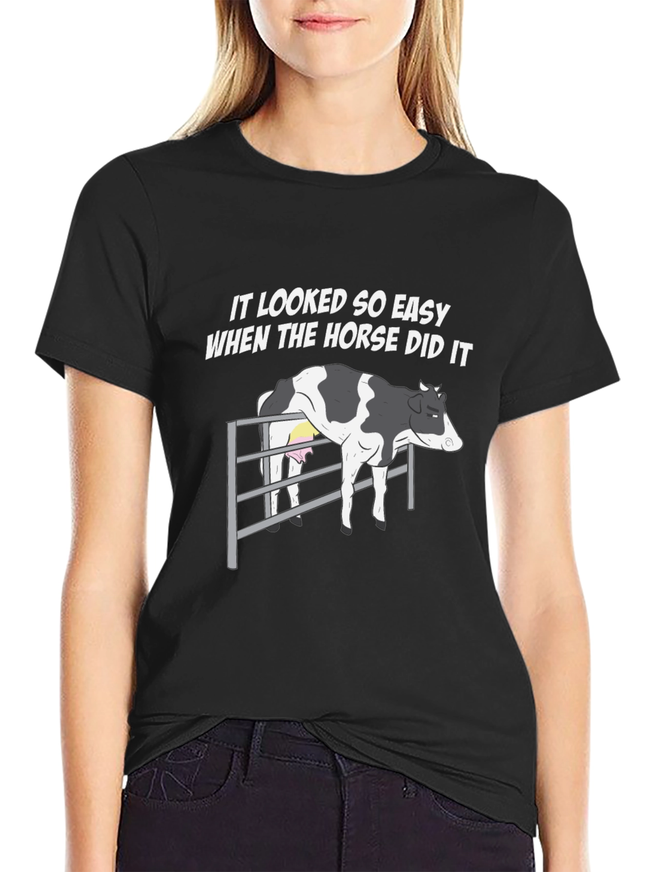 Funny Cow T-Shirt - It Looked So Easy