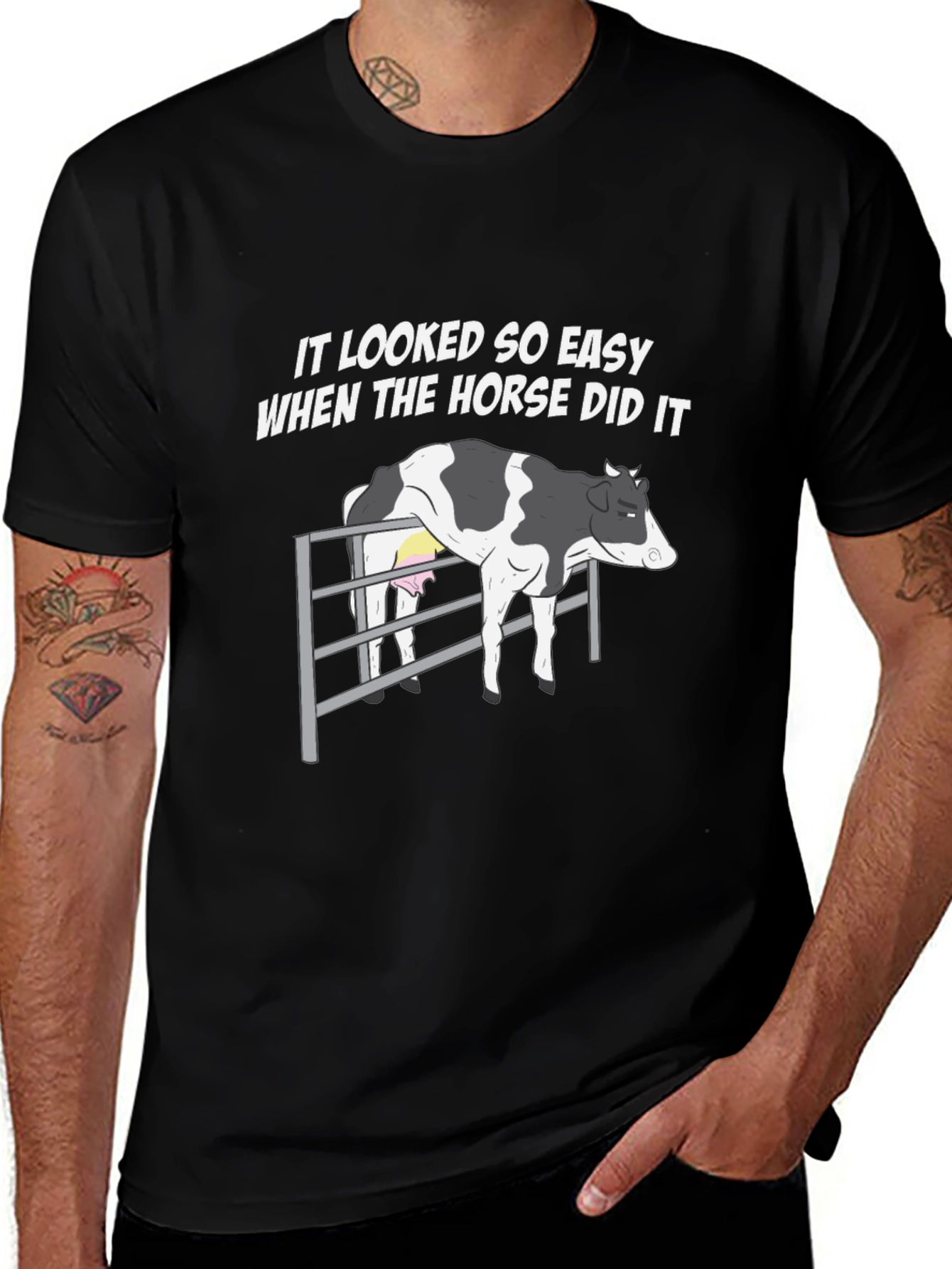 Funny Cow T-Shirt - It Looked So Easy