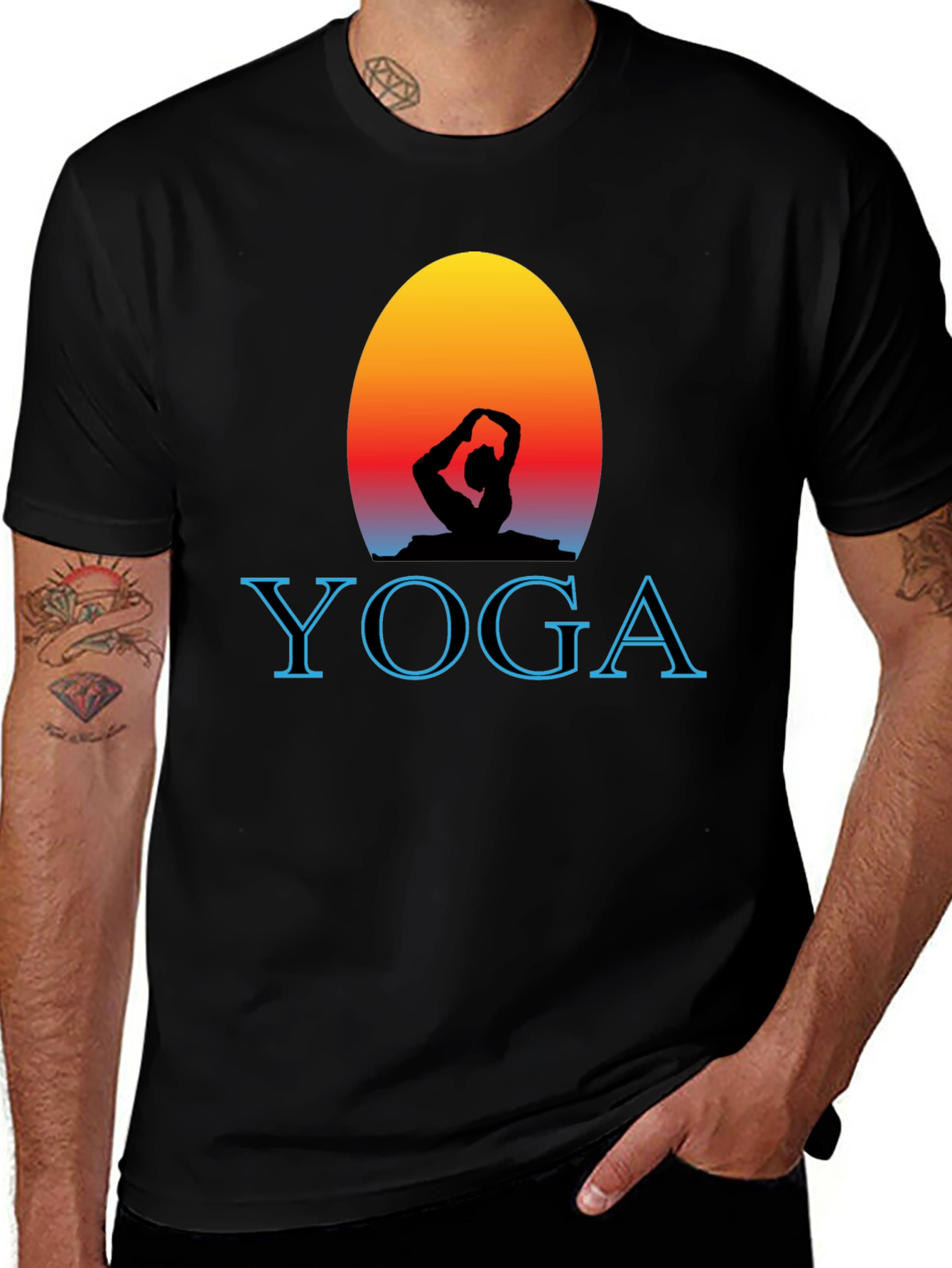 Yoga Silhouette Graphic Tee - Black