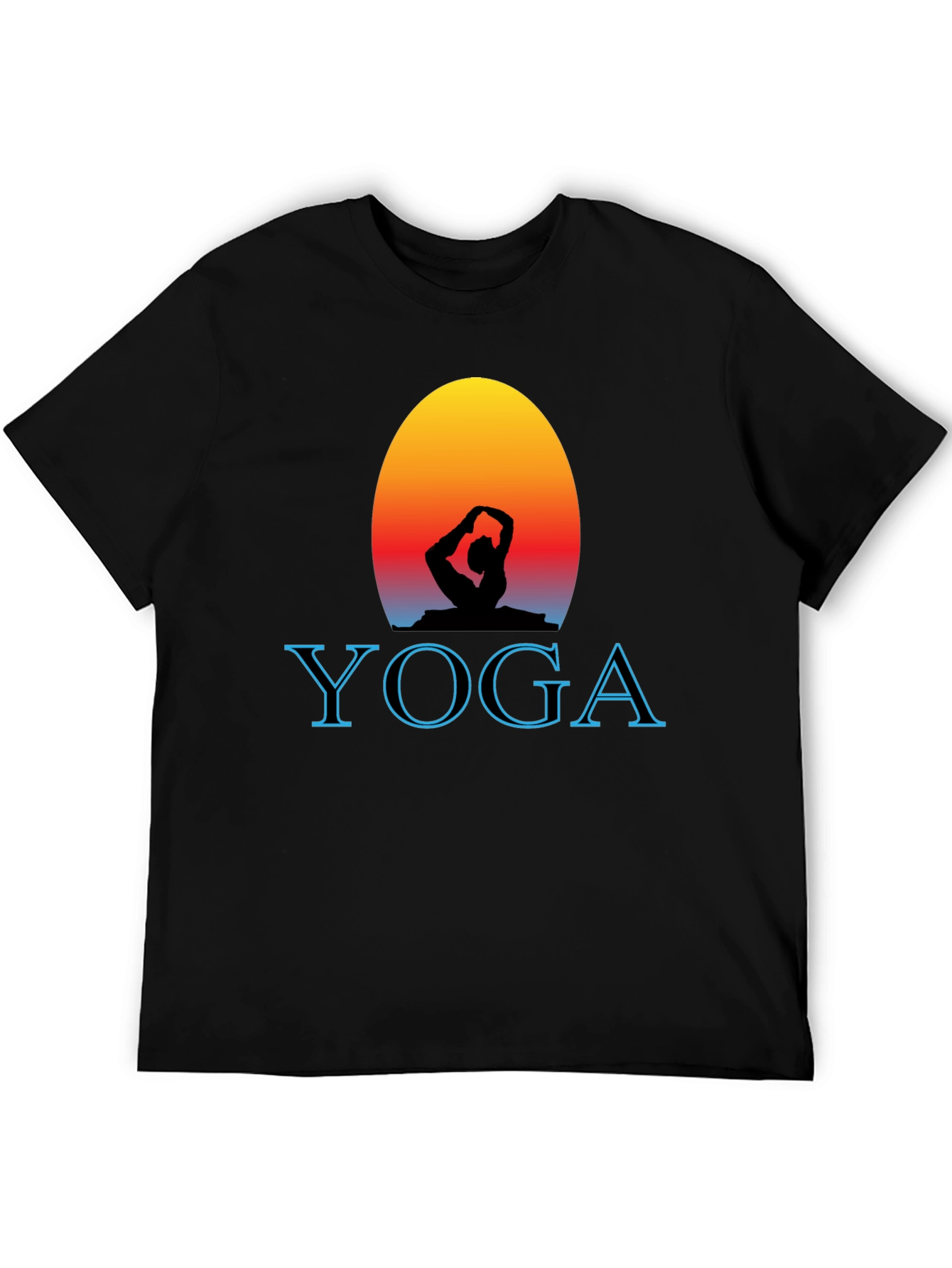 Yoga Silhouette Graphic Tee - Black