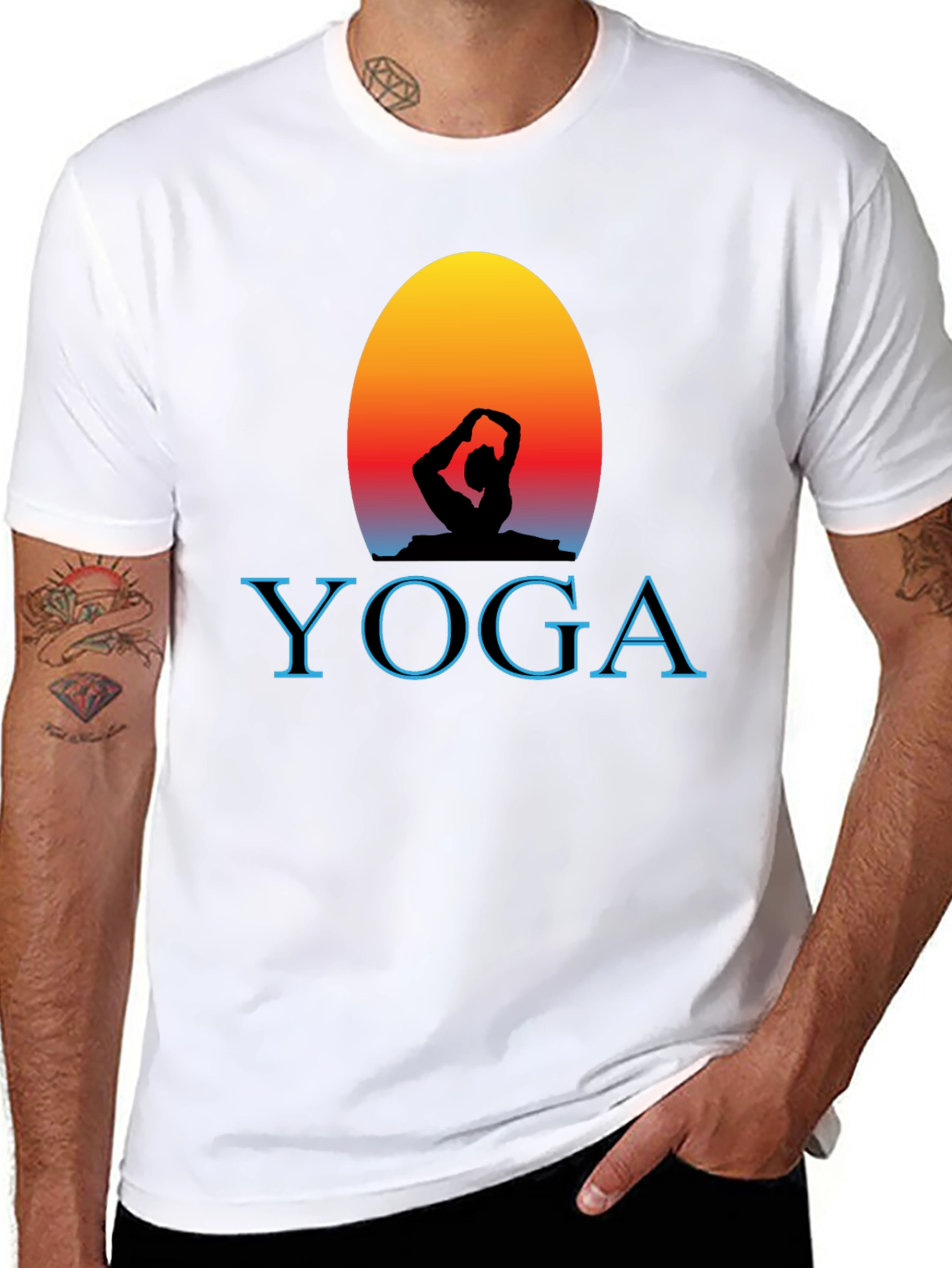 Yoga Silhouette Graphic Tee - Black