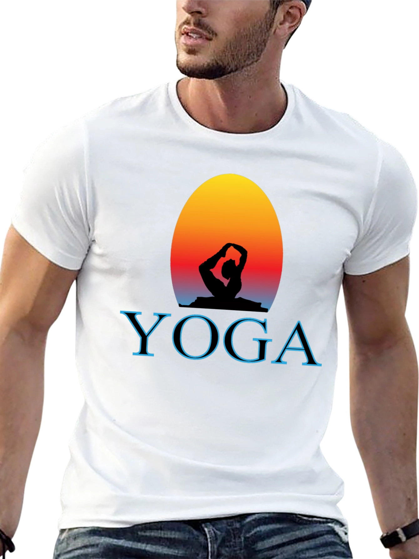 Yoga Silhouette Graphic Tee - Black