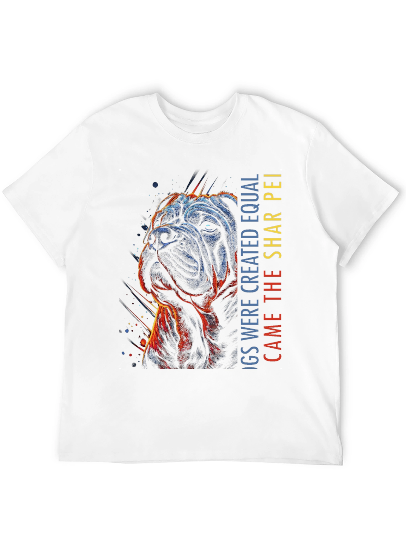 Shar Pei Dog Graphic T-Shirt - Mens Black Tee