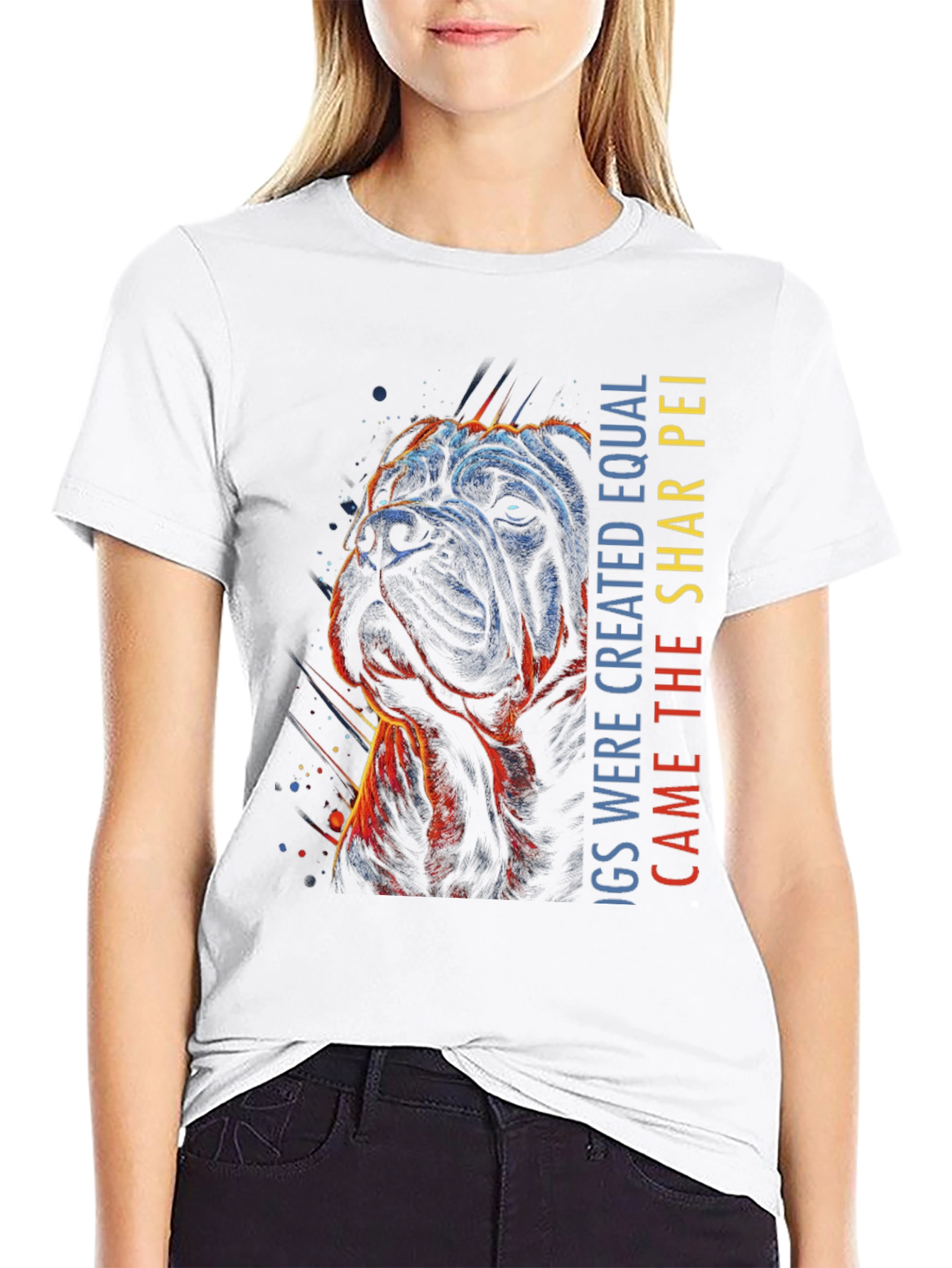 Shar Pei Dog Graphic T-Shirt - Mens Black Tee