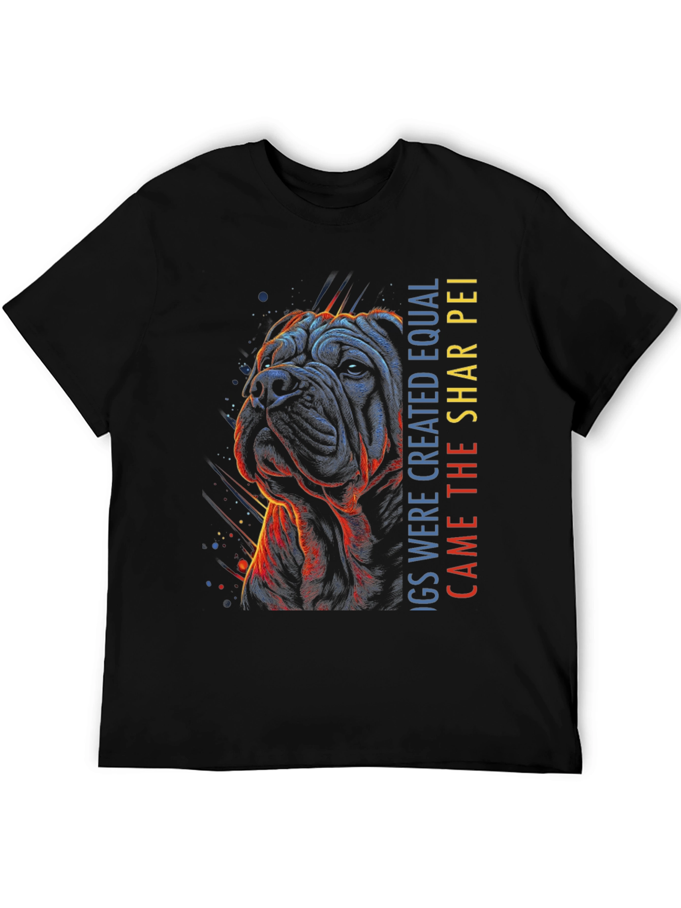 Shar Pei Dog Graphic T-Shirt - Mens Black Tee