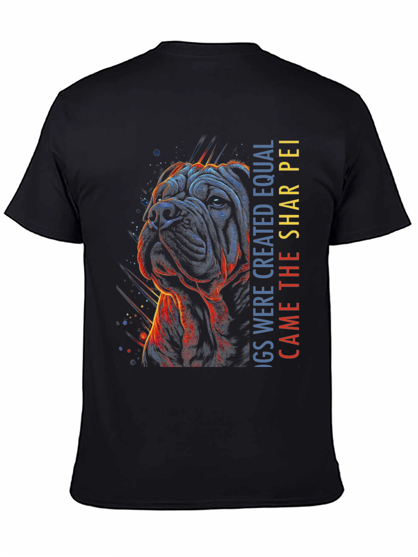 Shar Pei Dog Graphic T-Shirt - Mens Black Tee