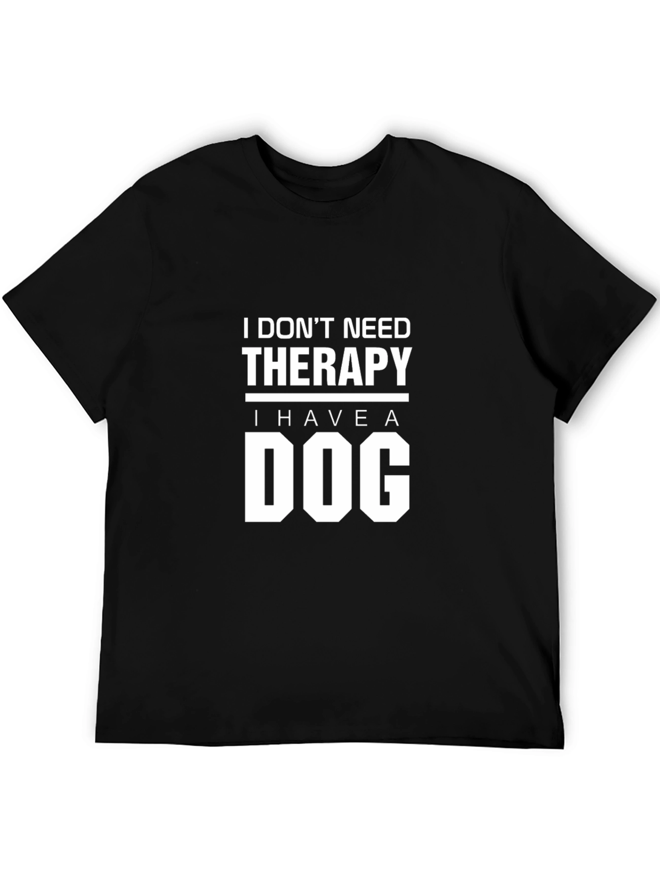 Dog Therapy Graphic Tee - Black Cotton T-Shirt