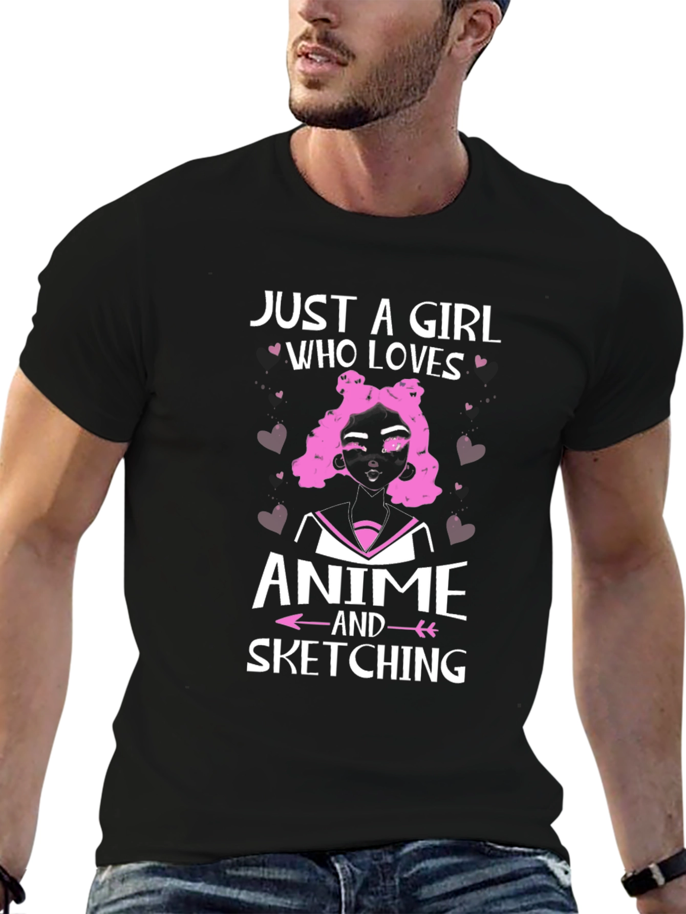 Anime & Sketching Girl T-Shirt - Stylish Cotton Tee